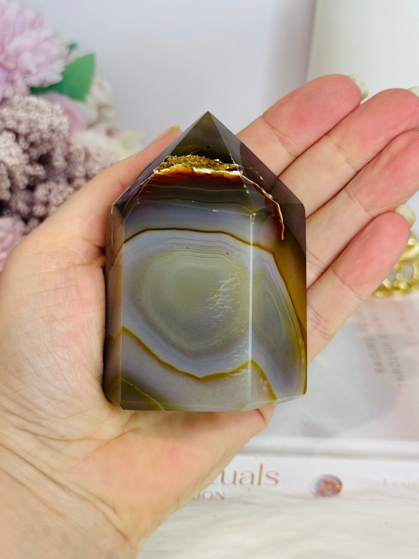 Chunky Sugar Druzy Agate Tower From Brazil 220g
