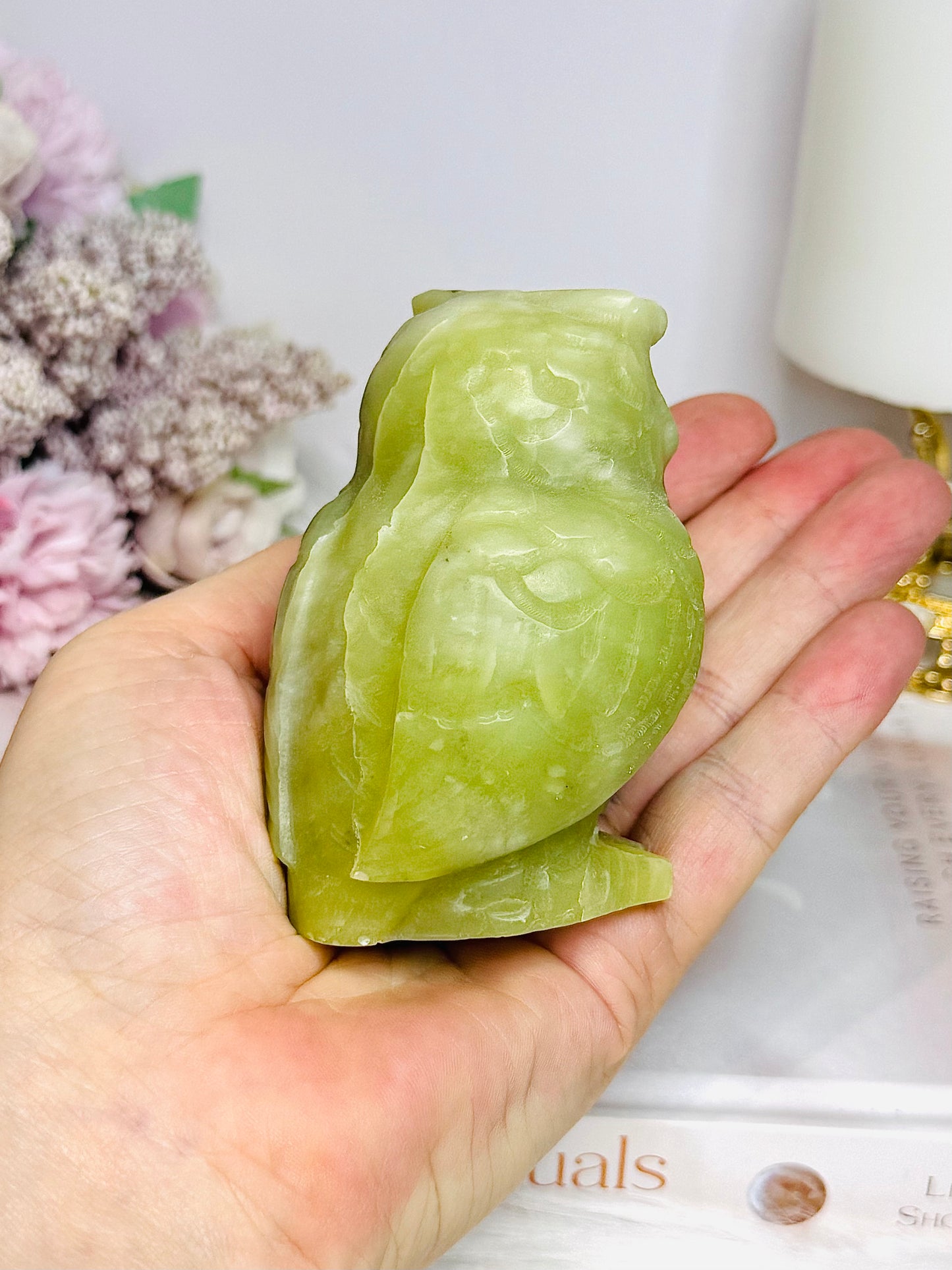 Green Jade Owl 8cm 298g