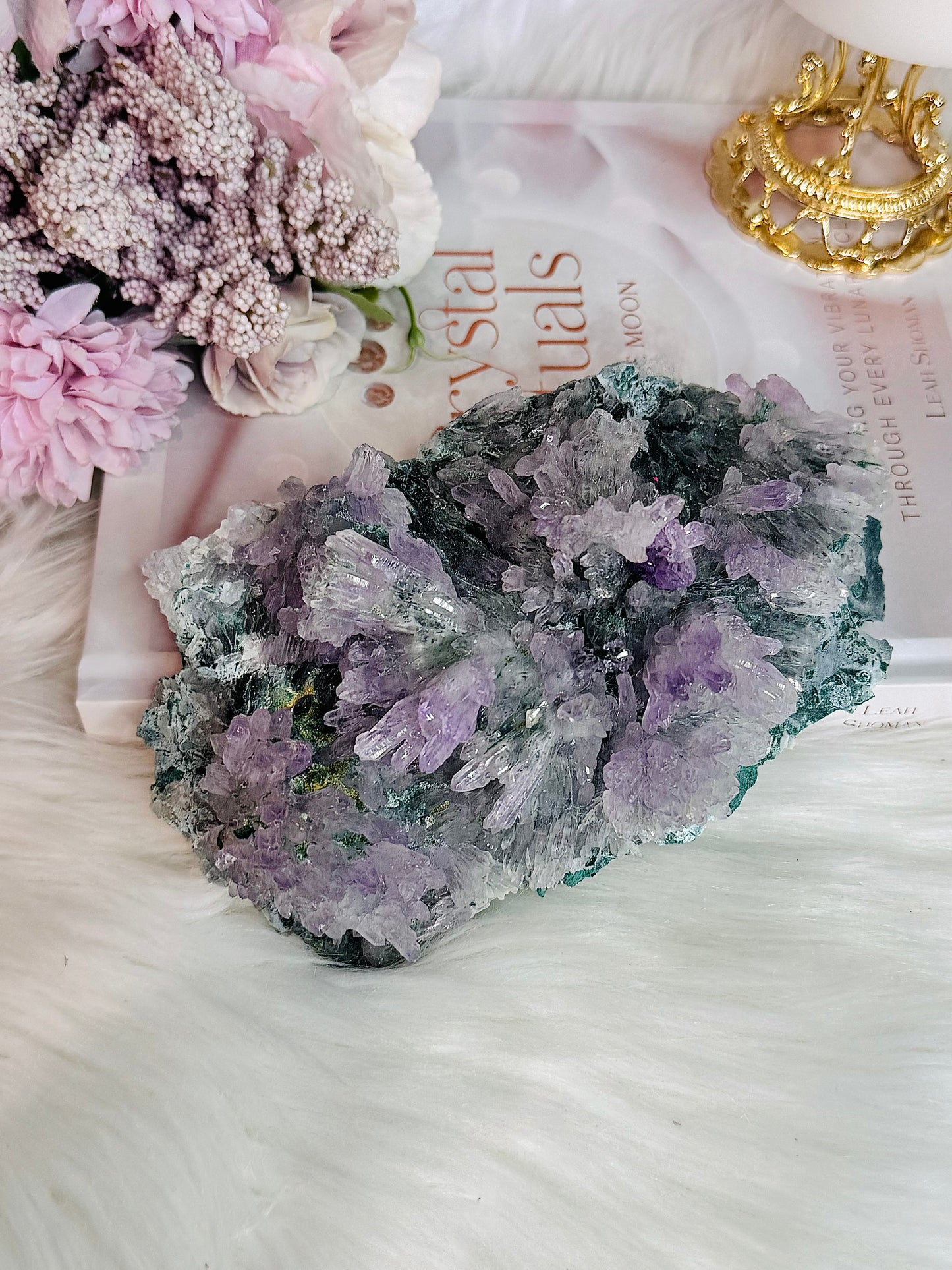 Natural Large Beautiful Zeolite | Flower Amethyst Specimen 16cm 540grams