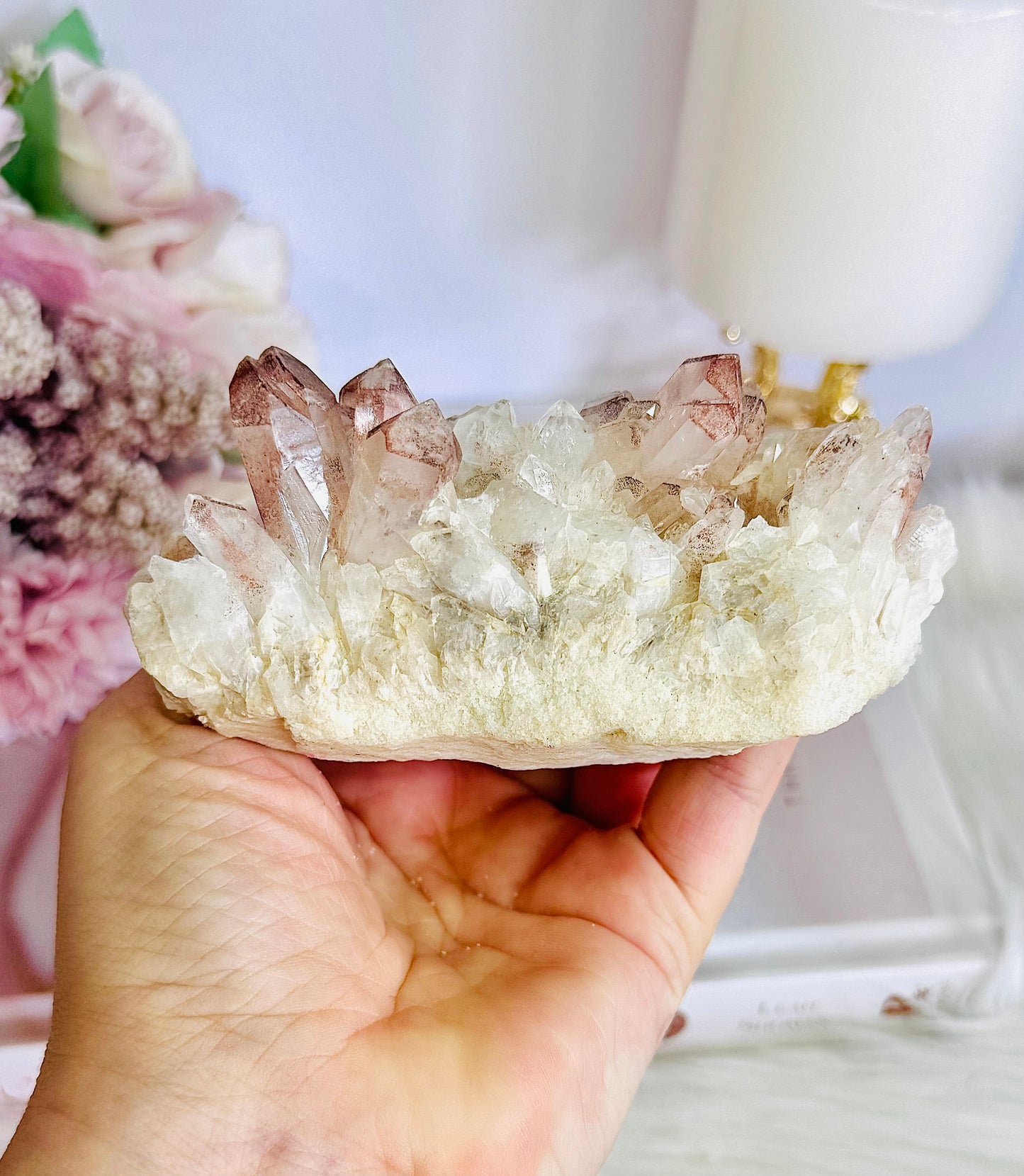 Incredible Natural Pink Lithium Quartz Cluster 10.5cm