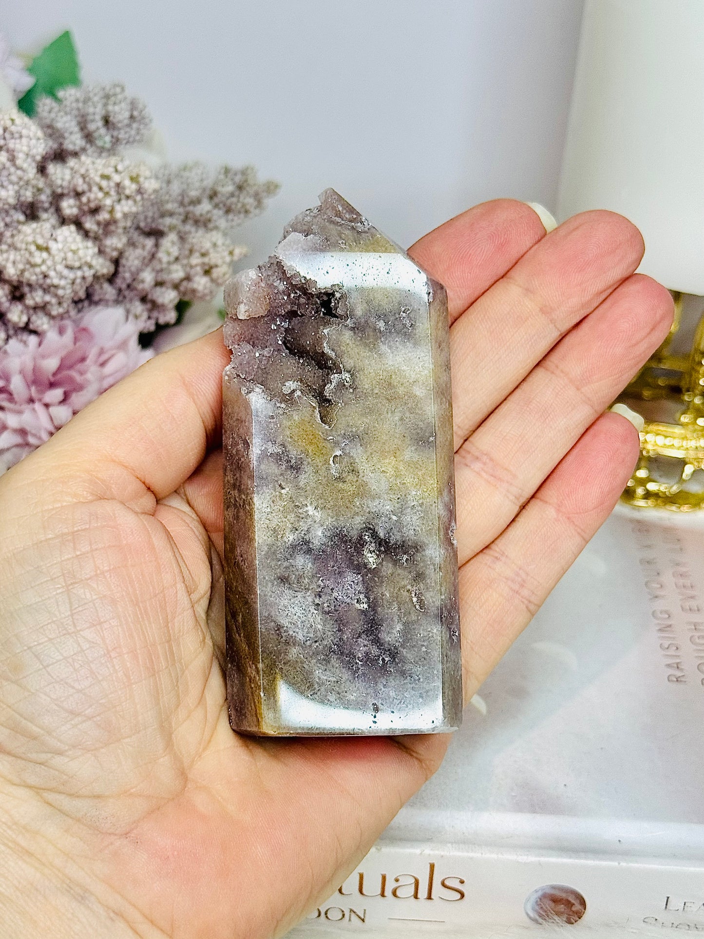 Druzy Pink Amethyst Tower 9.5cm