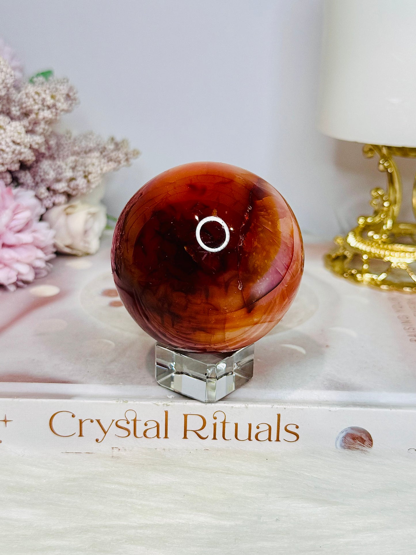 Carnelian Sphere On Stand 282g