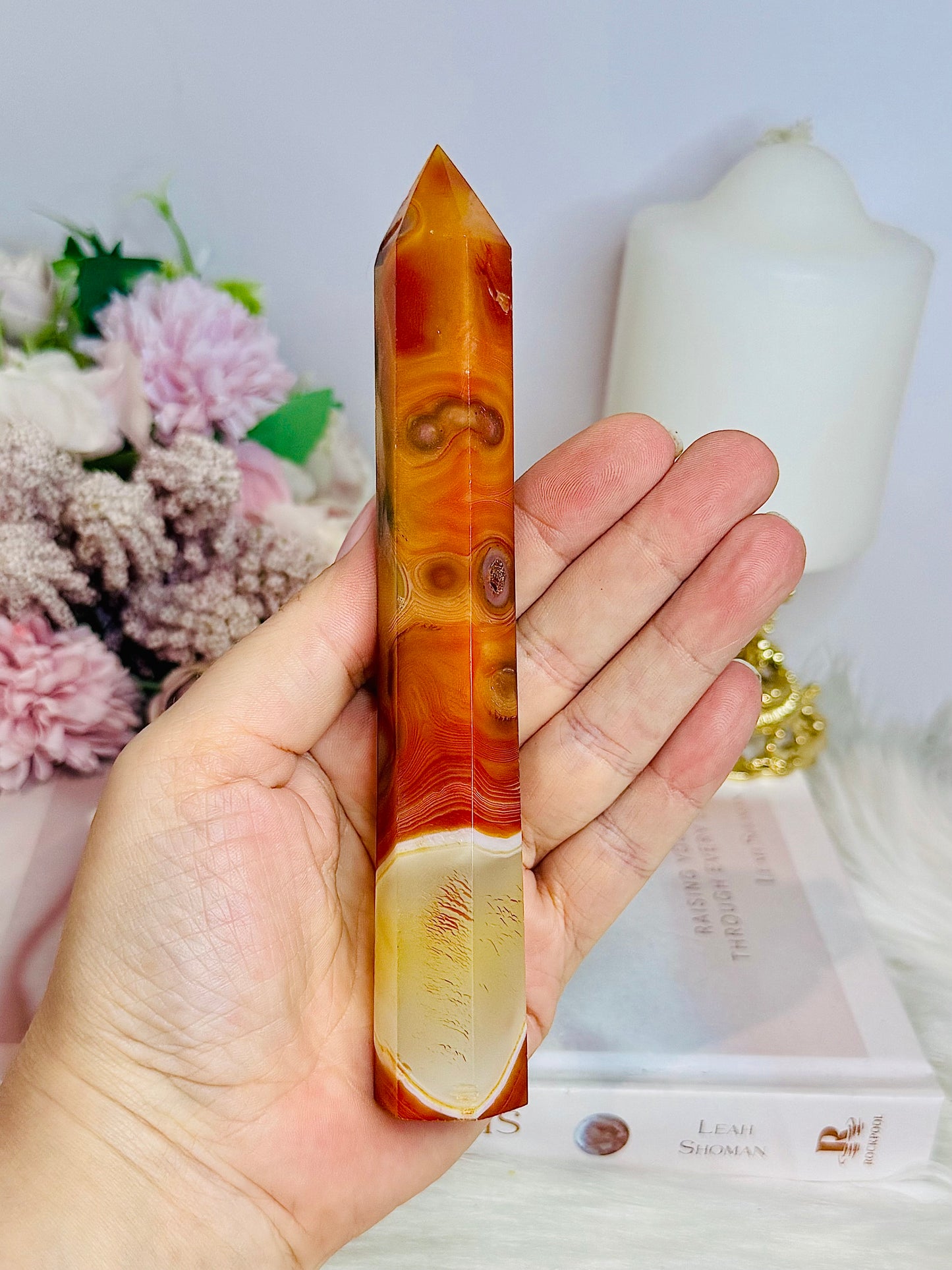 Carnelian Druzy Tower 16cm