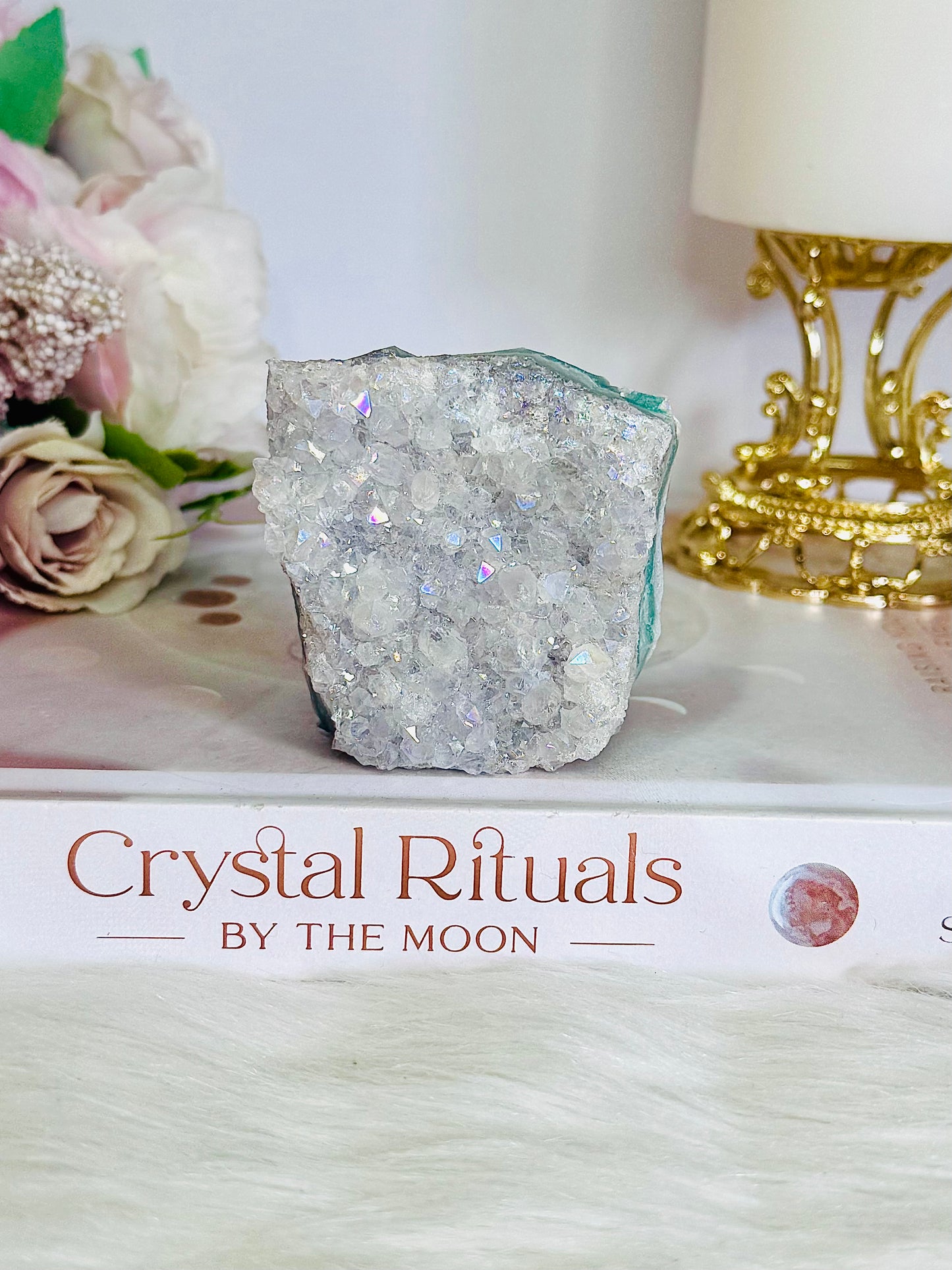 Sparkling Angel Aura Amethyst Cluster From Brazil 5cm