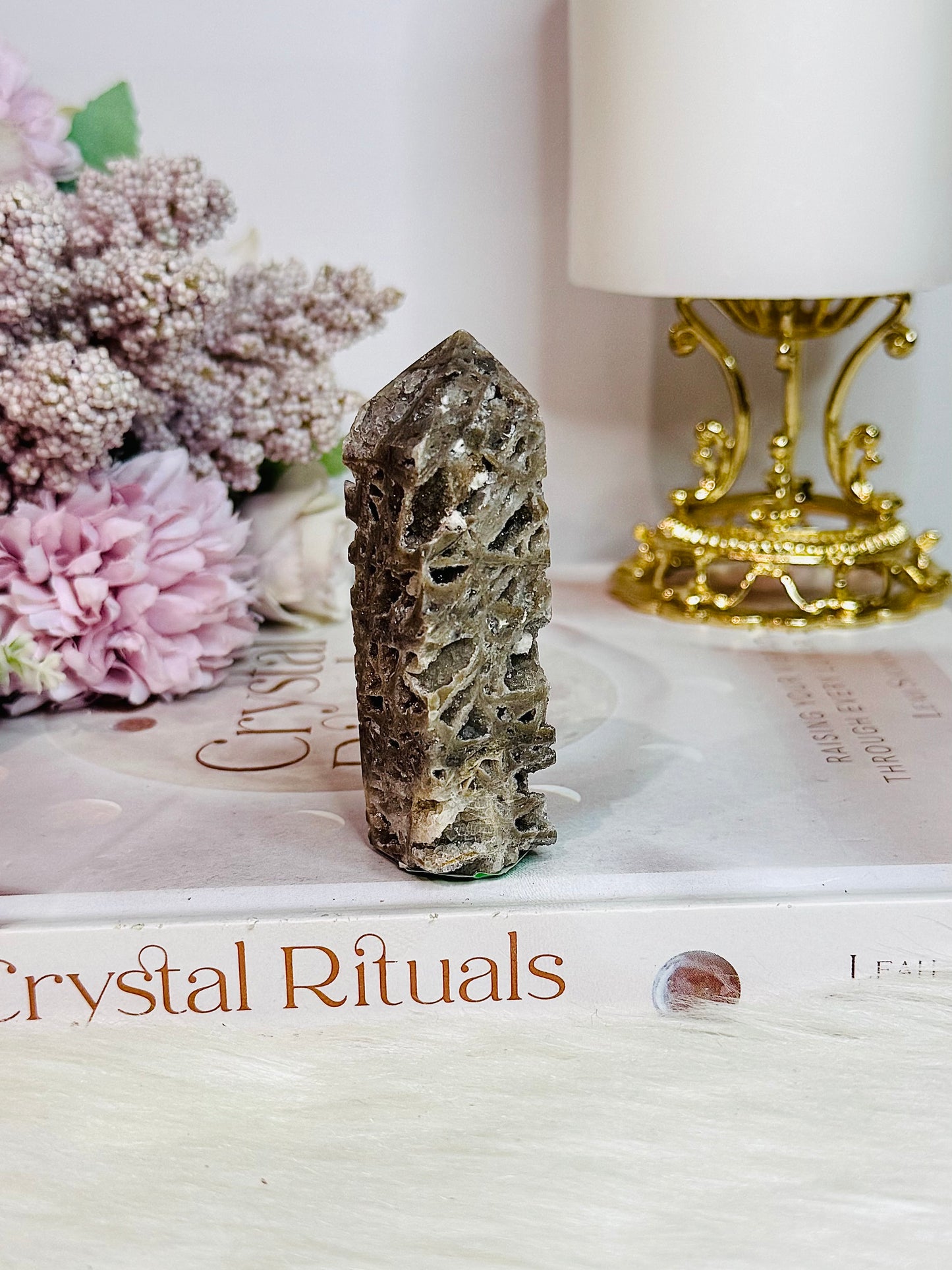 Natural Sphalerite Druzy Tower 7cm