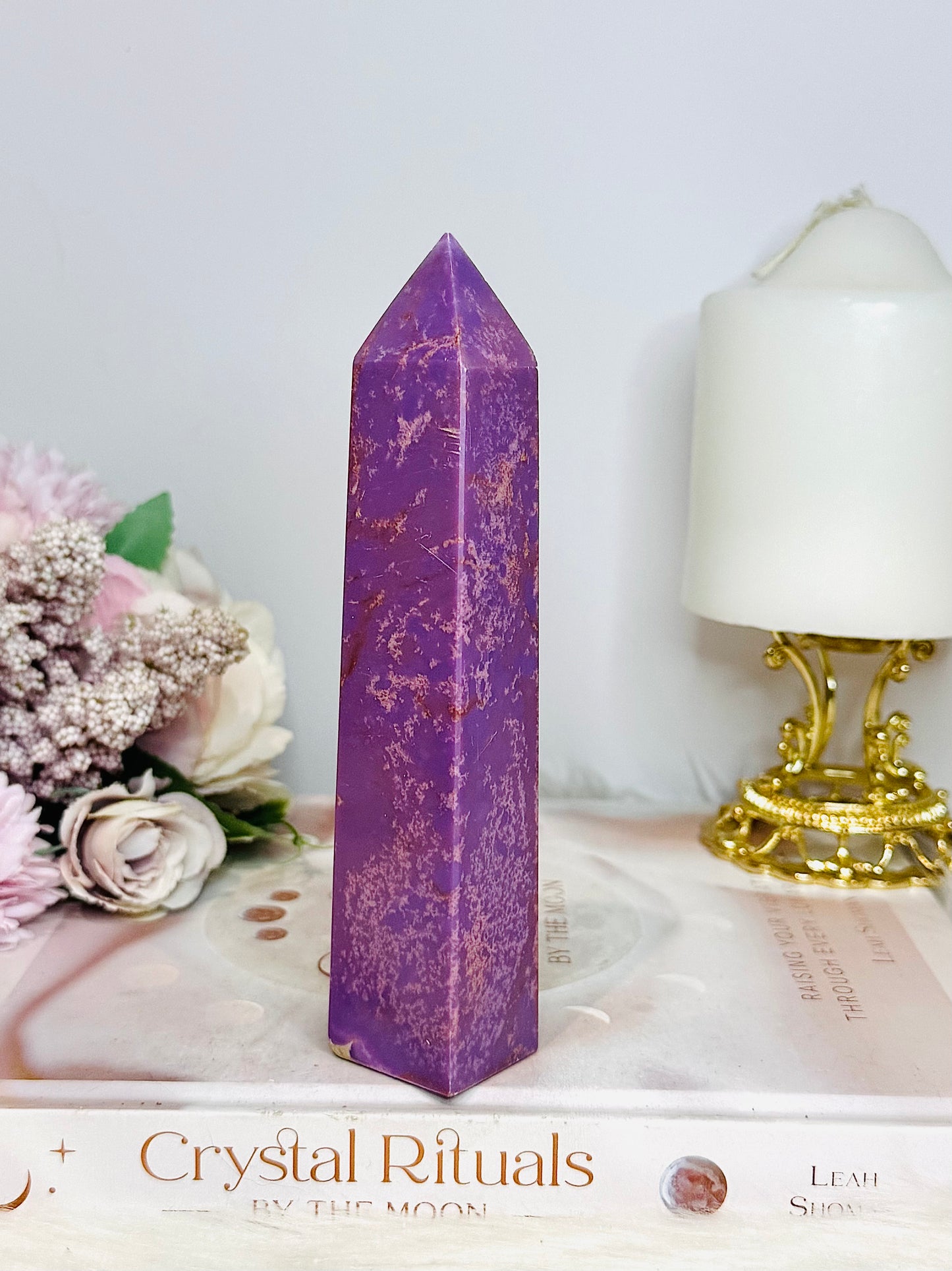 High Grade Rare Natural Phosphosiderite Carved Tower From USA 16cm
