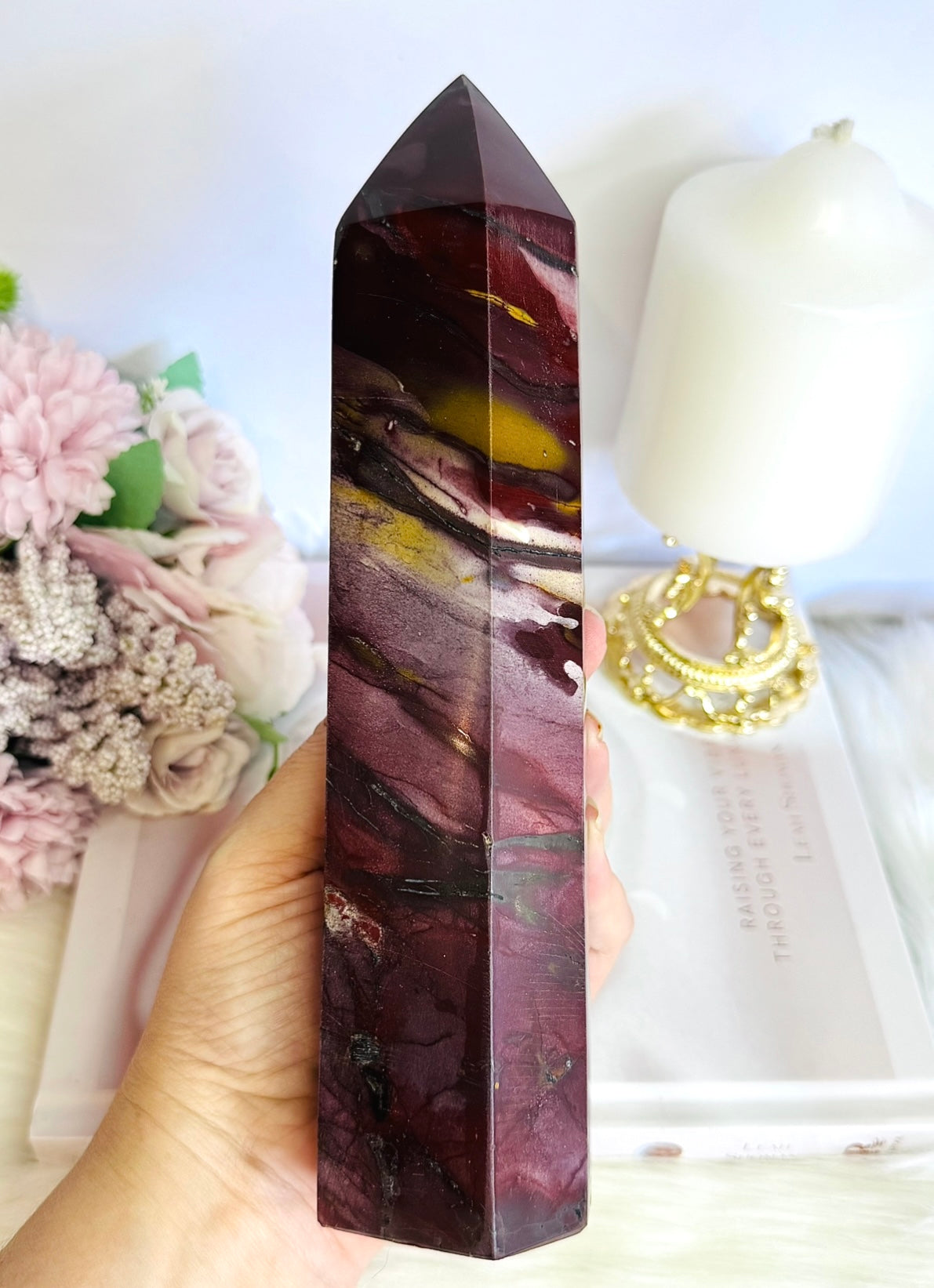 Classy & Fabulous Large Chunky Mookaite Jasper Tower 21.5cm