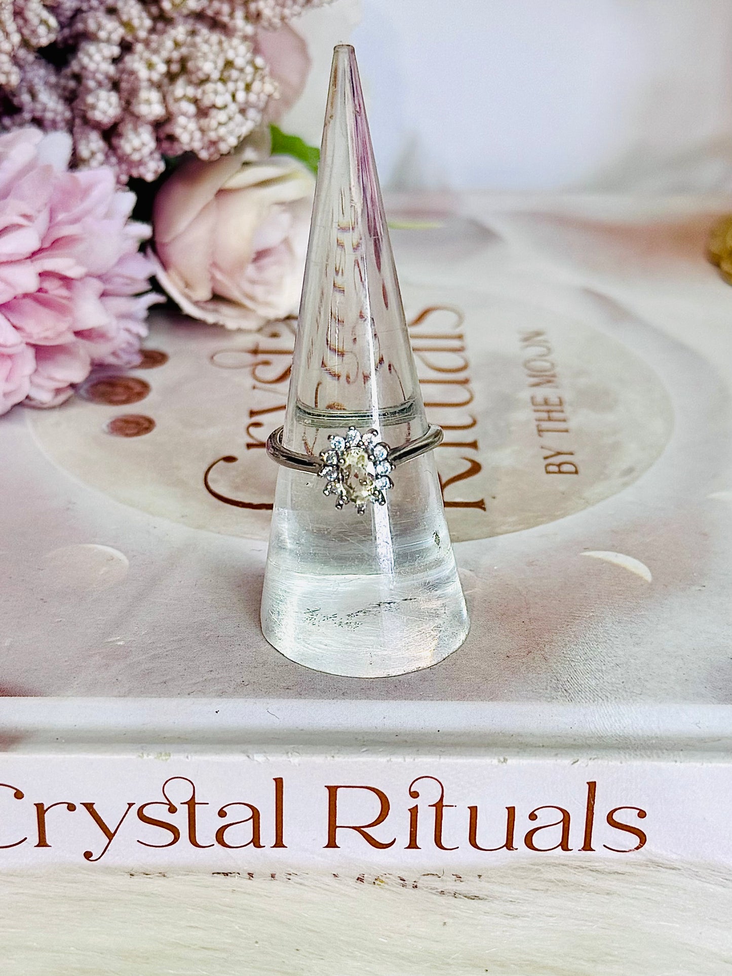 Clear Quartz Adjustment Ring In Gift Bag