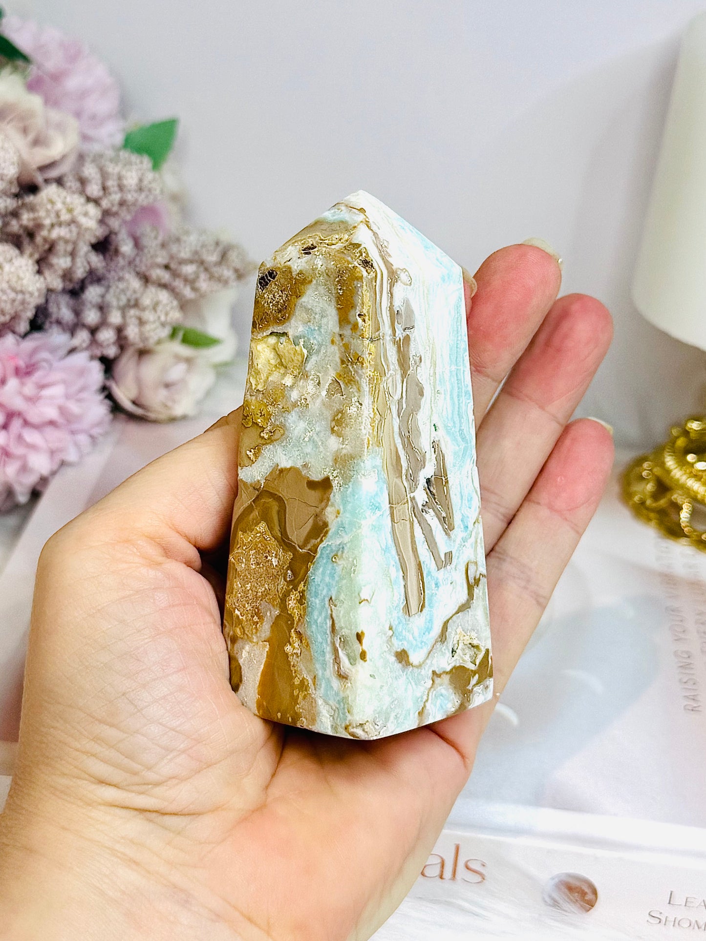 Caribbean Calcite Chunky Tower | Obelisk 9.5cm