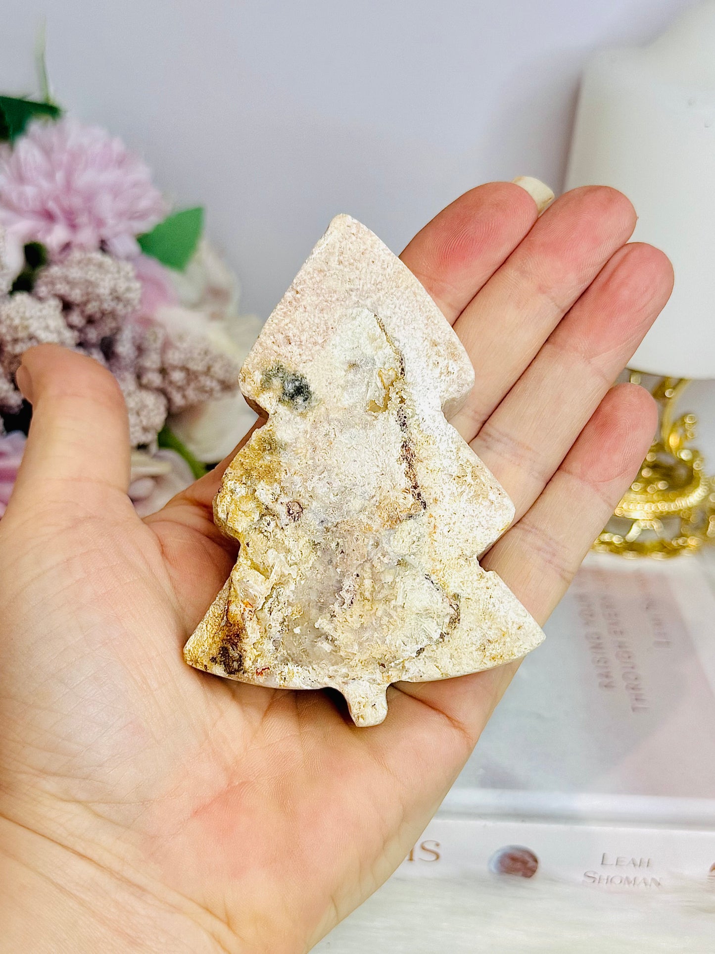 Pink Amethyst Chunky Christmas Tree 9cm On Stand