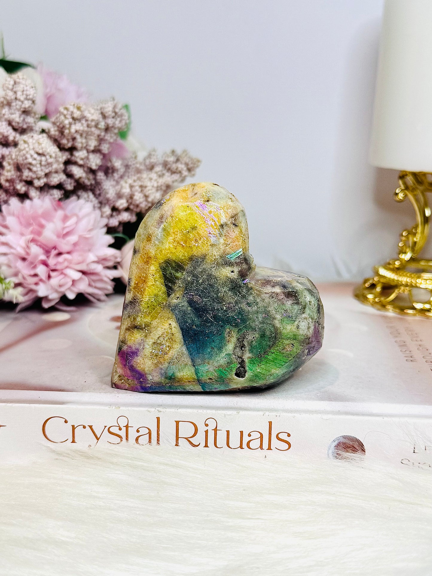 Aura Druzy Sphalerite Chunky Heart 7.5cm