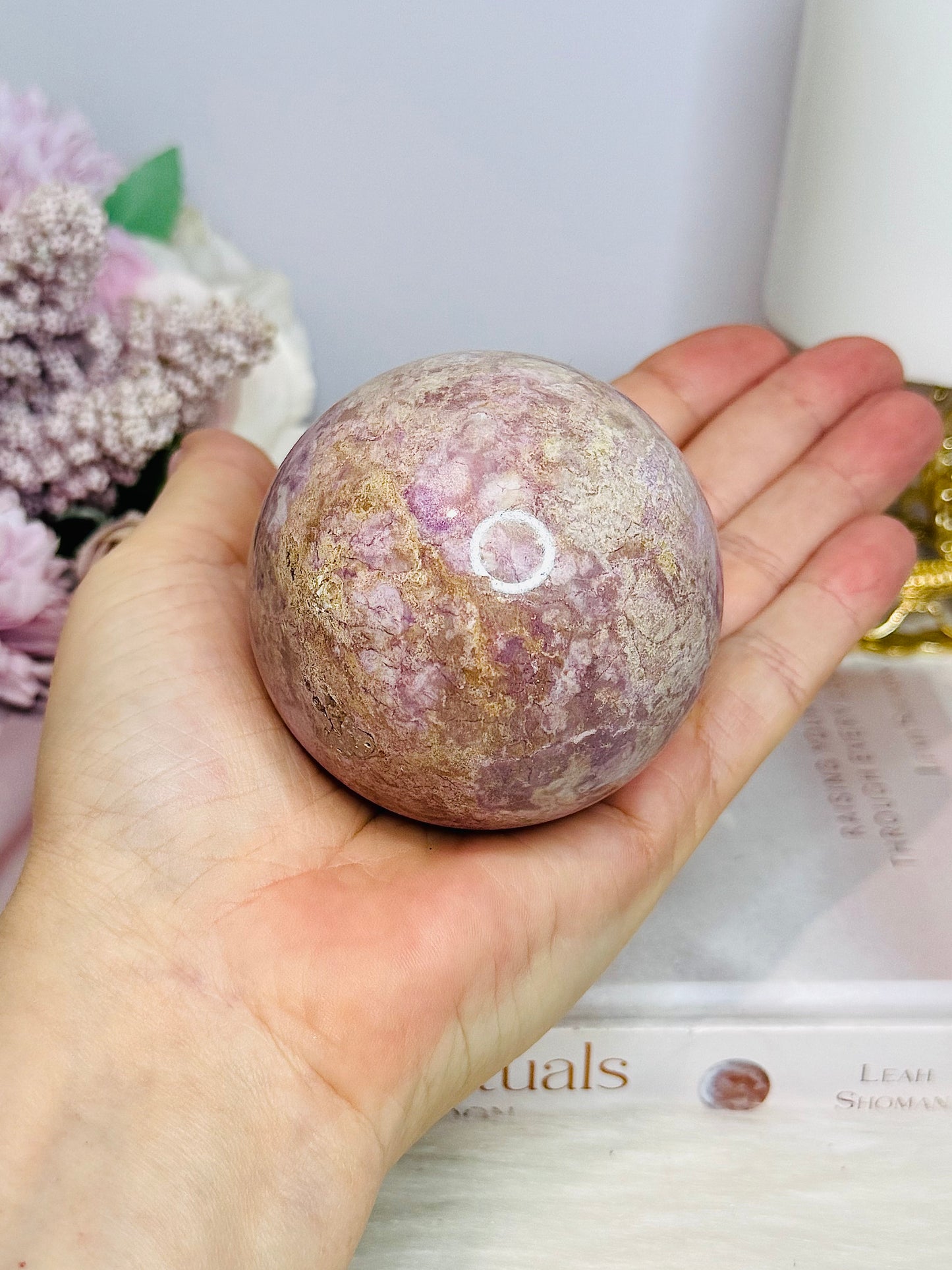 Rare Phosphosiderite Large Sphere On Stand 355g