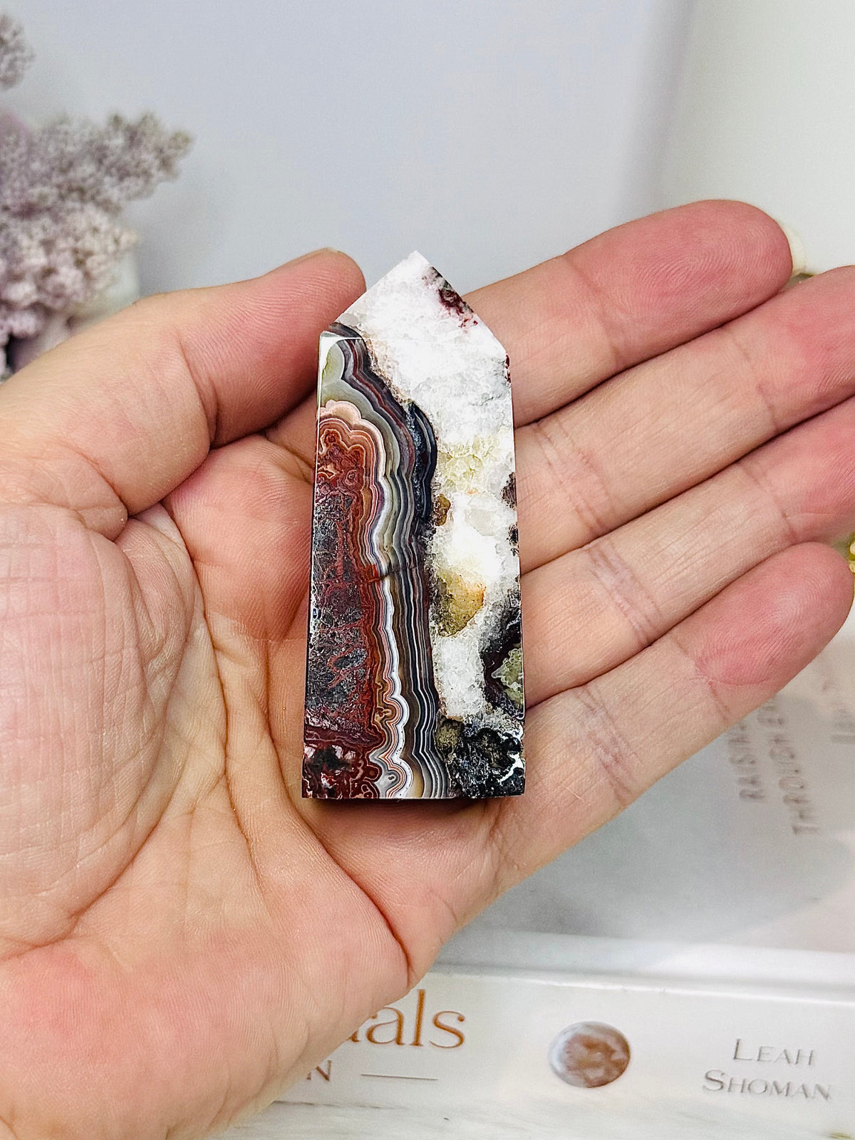 Mexican Lace Agate Tower 6.5cm