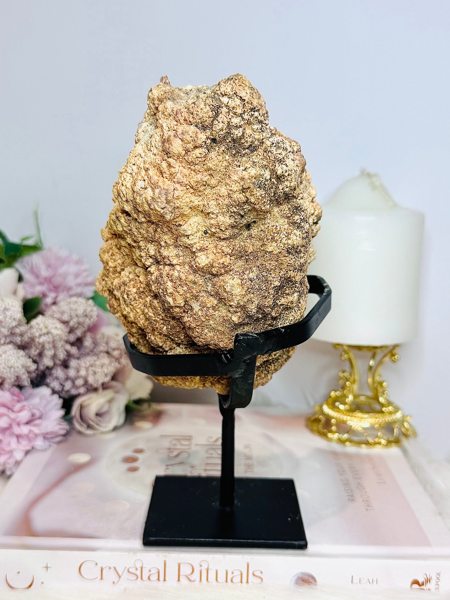 Large Pink Amethyst Druzy Geode On Stand From Brazil 904g