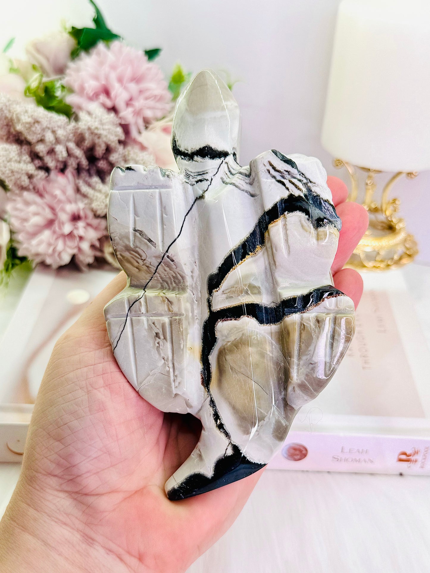 Gorgeous Chunky Large 16cm Jasper Carved Turtle