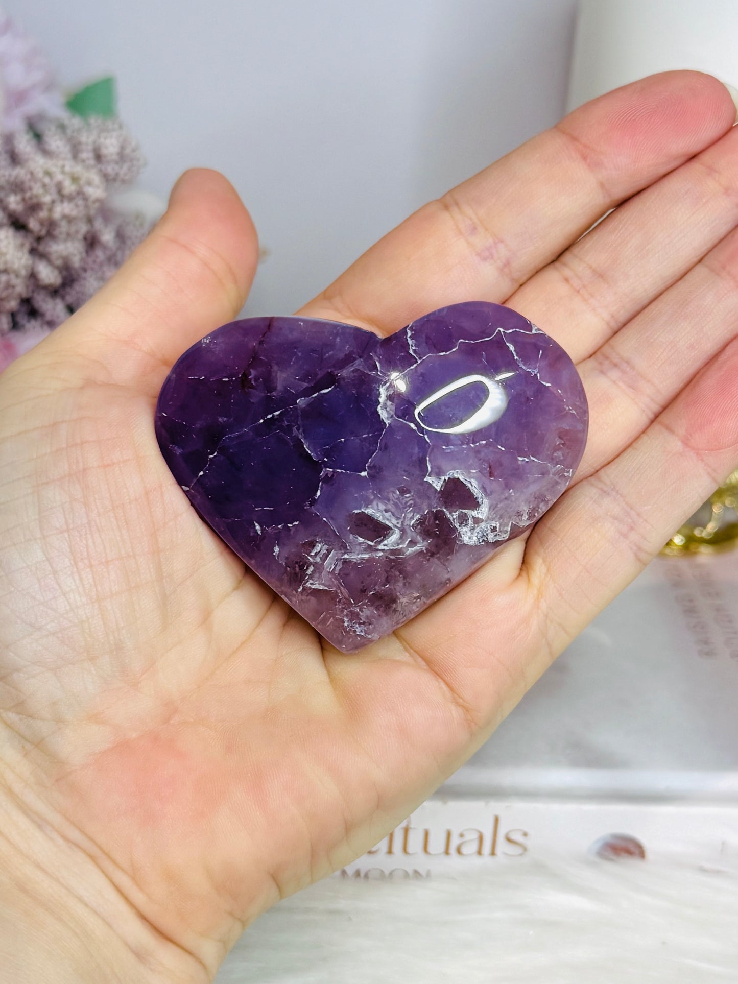 Amethyst Puffy Heart 7cm