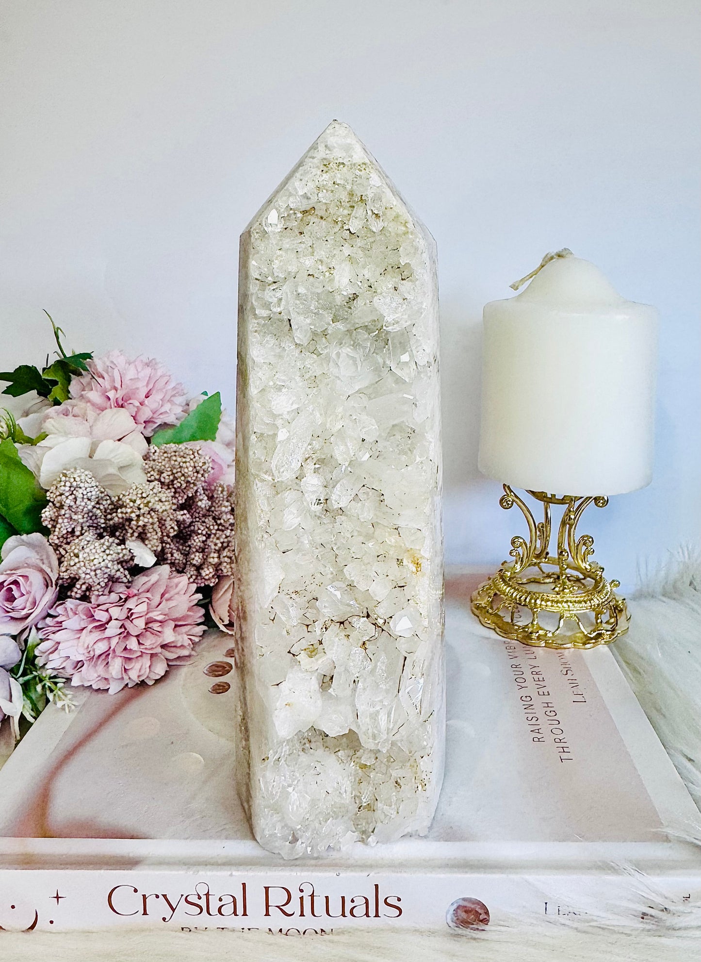 Huge Clear Quartz Cluster Tower 20cm 1.05KG