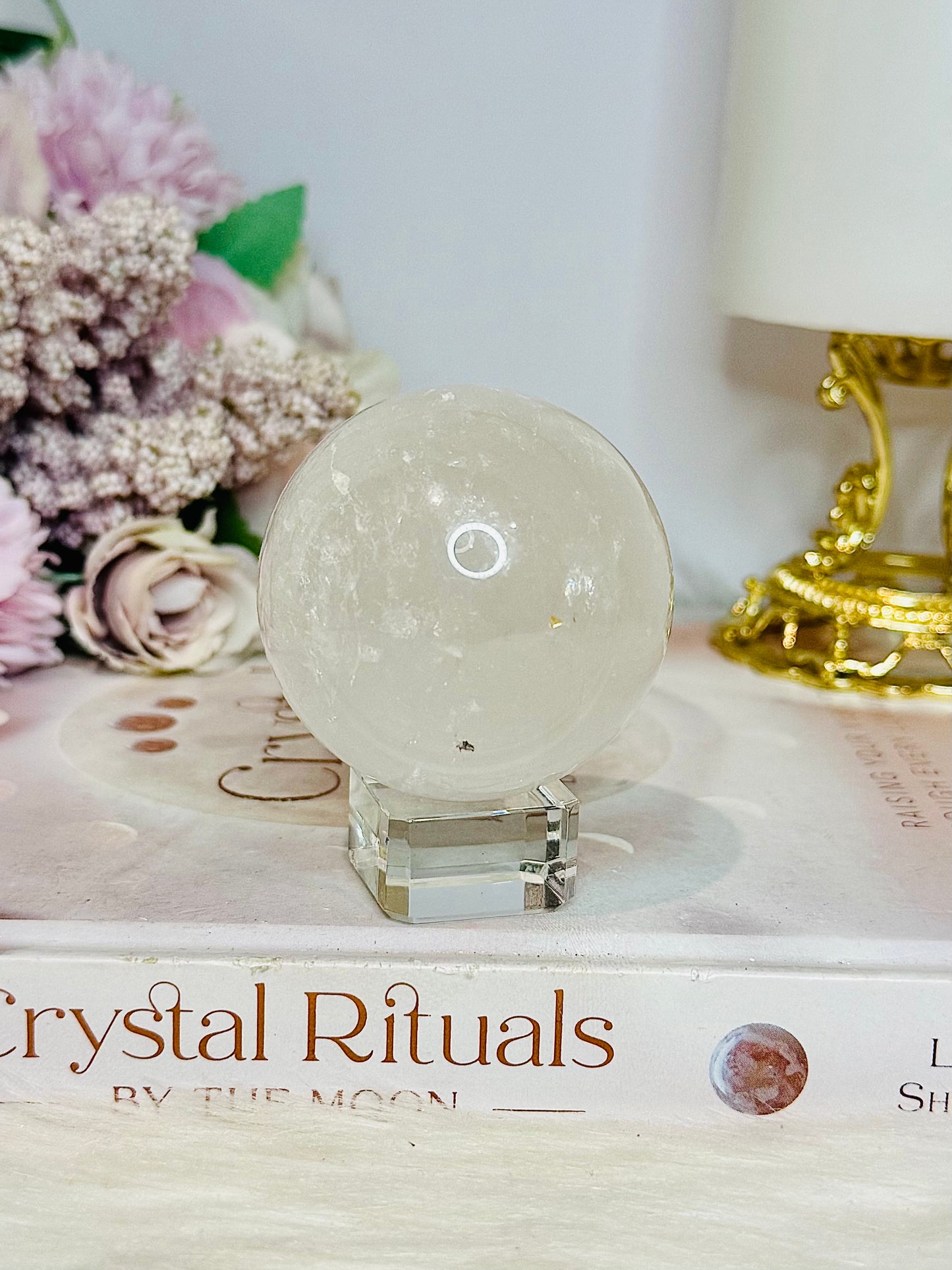 Clear Quartz Sphere on Stand 188g