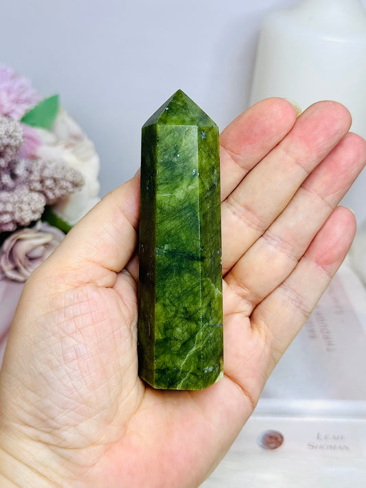 Green Jade Chunky Tower 10cm
