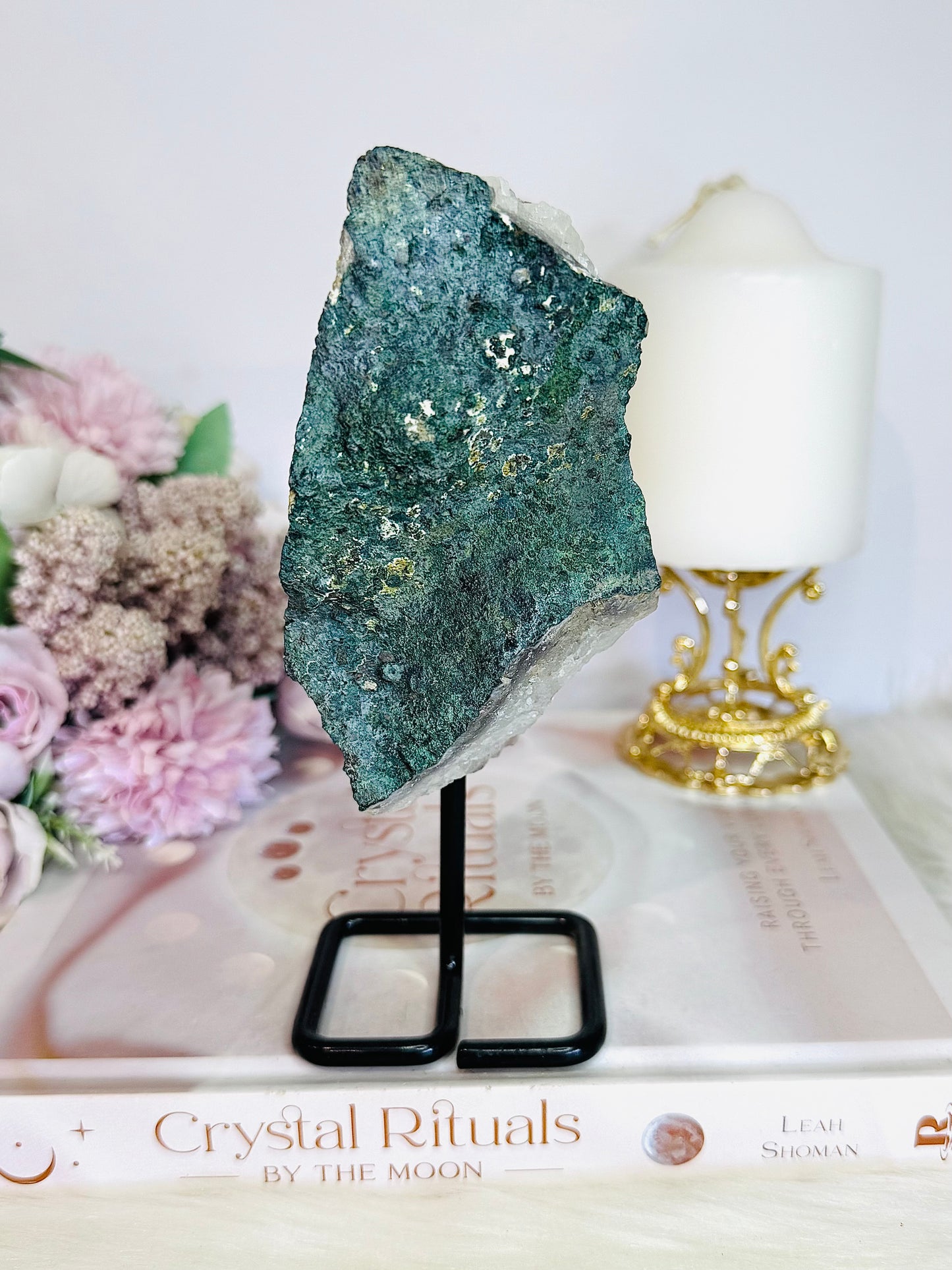 Large Chunky Angel Aura Amethyst Cluster on Stand 16cm