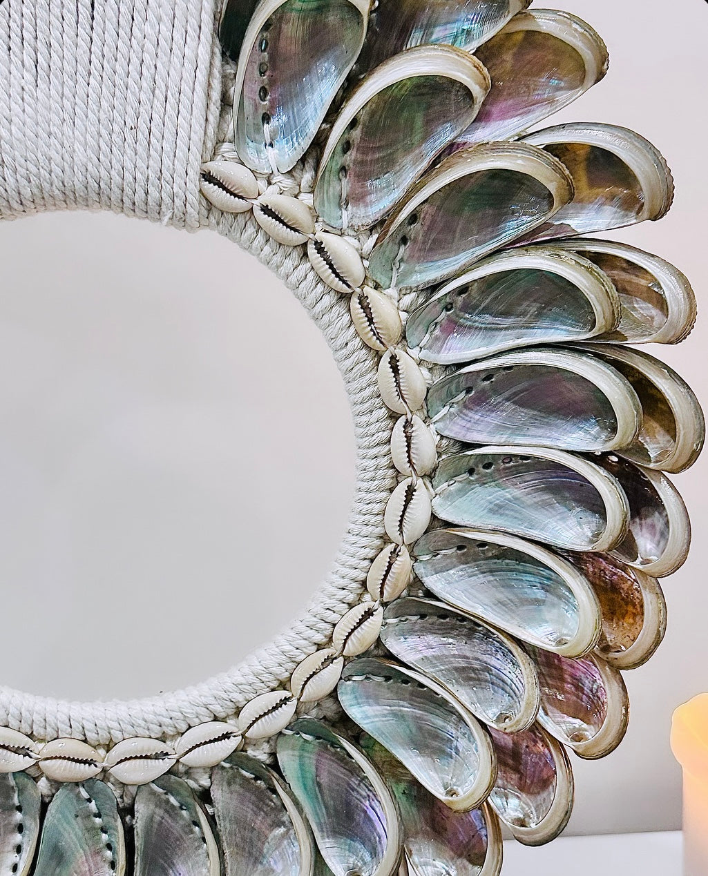 Incredible Large 42cm Mother Of Pearl Necklace On Stand Absolutely Spectacular