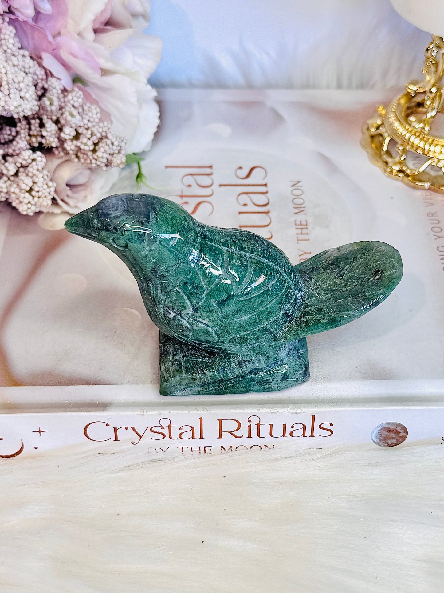 Stunning 10.5cm Ocean Jasper Carved Bird
