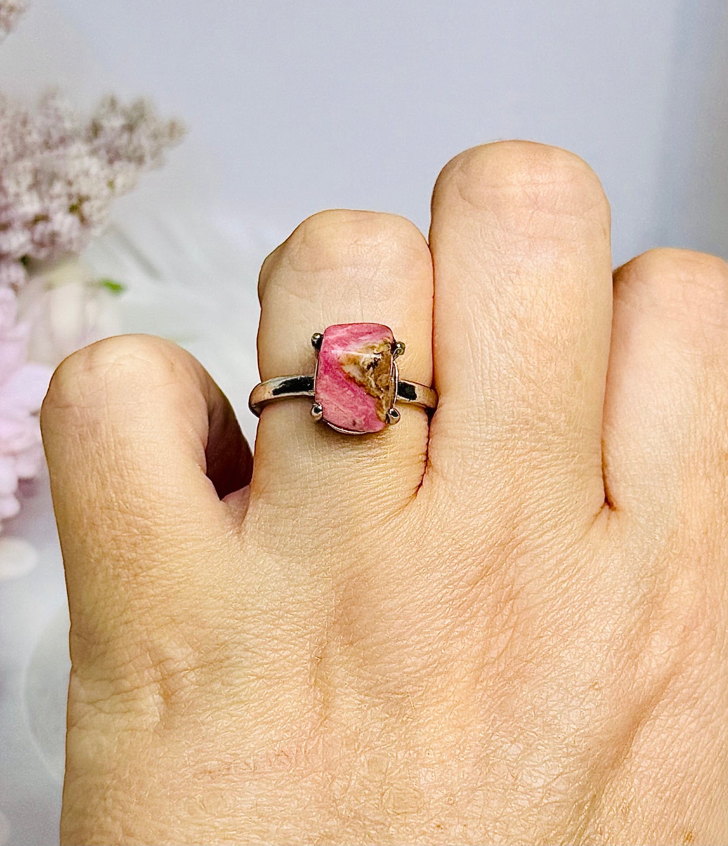 Rhodonite Adjustable Ring