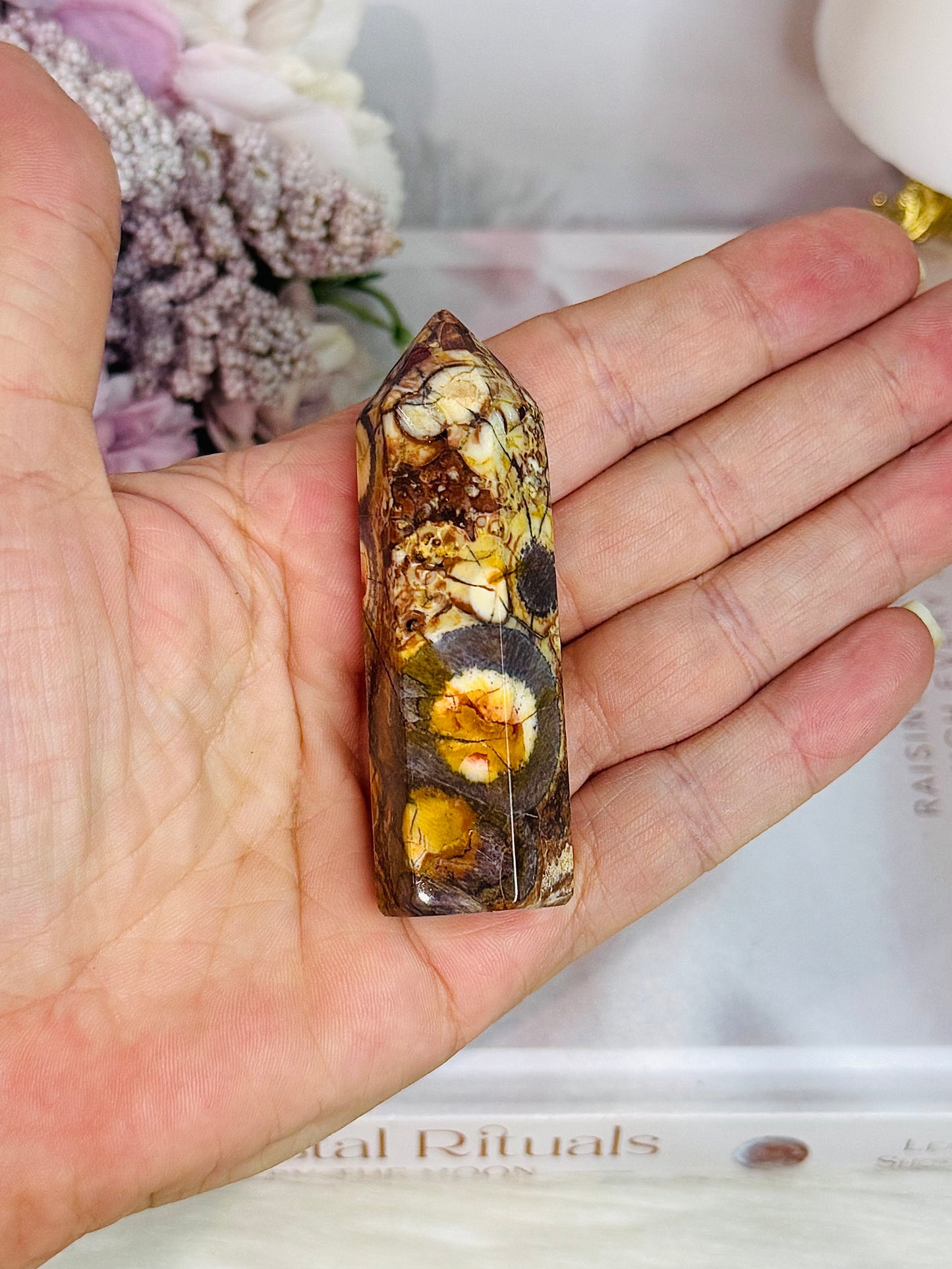 Natural Mookaite Carved Tower 7cm