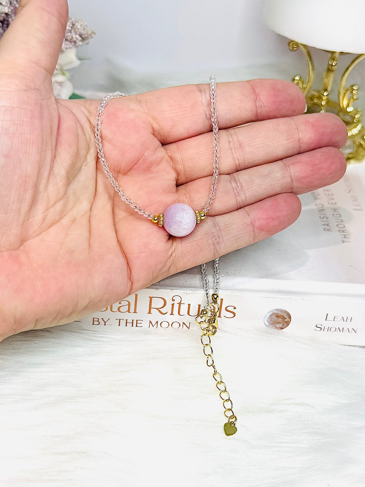 Kunzite Beaded Collar Neckband In Gift Bag