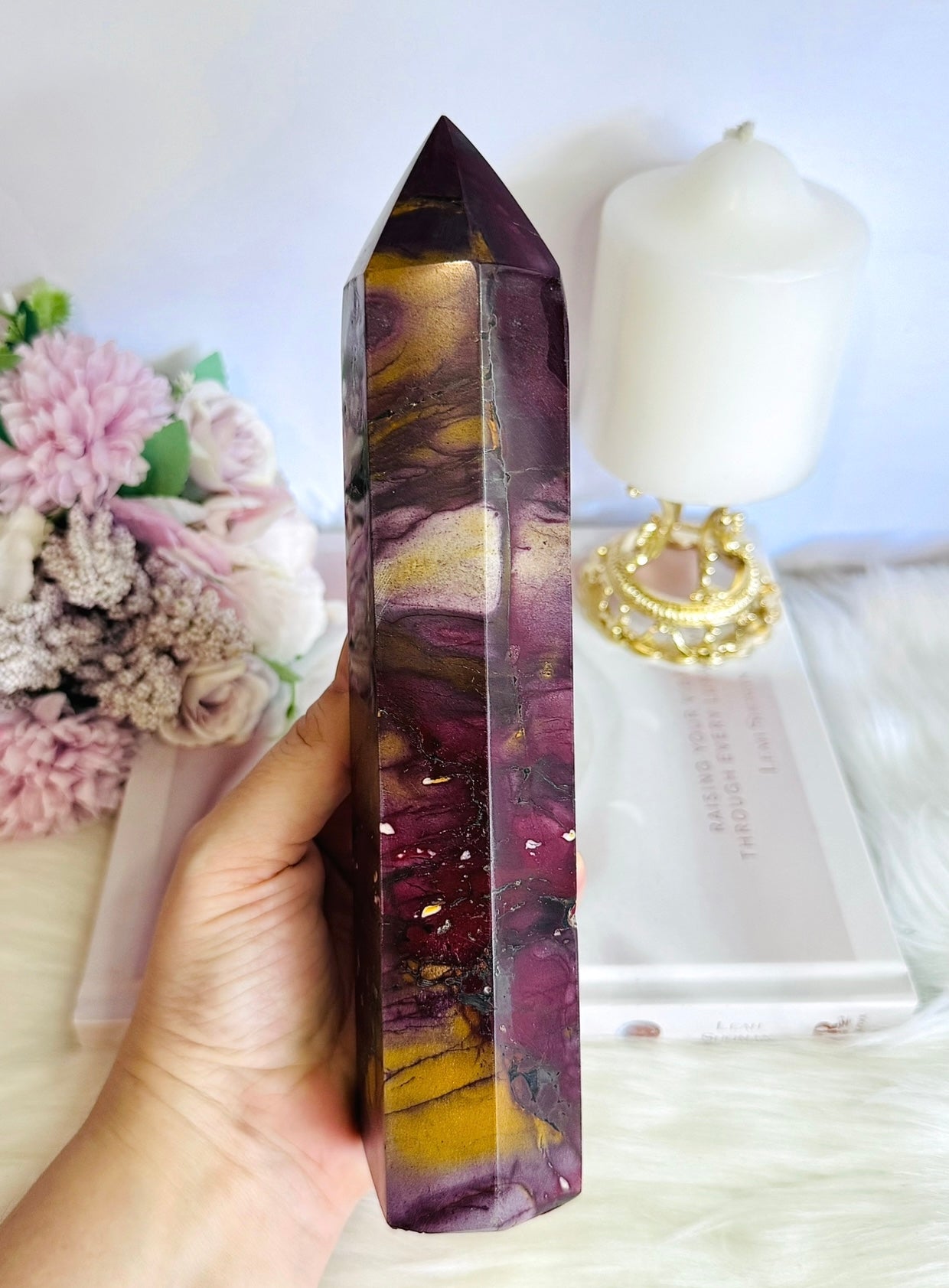 Classy & Fabulous Large Chunky Mookaite Jasper Tower 21.5cm