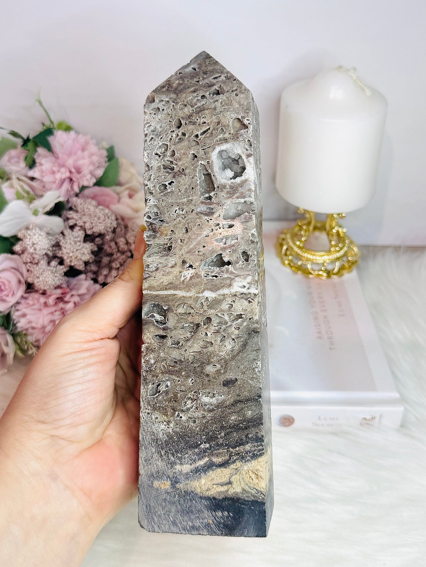 Large Sphalerite Druzy Tower 22cm