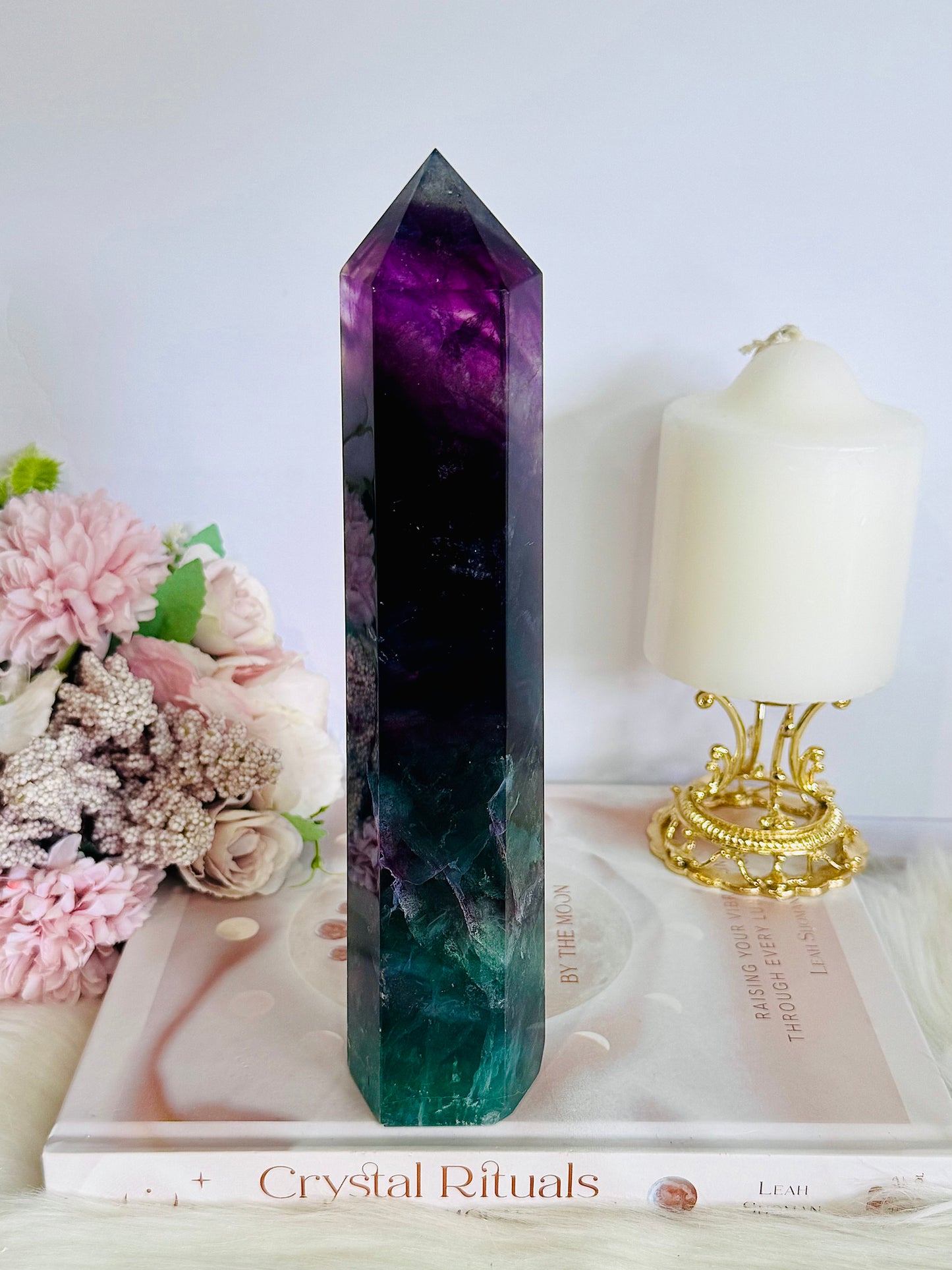 ⚜️ SALE ⚜️ High Grade Fabulous Large Chunky 856gram 21.5cm Fluorite Tower | Generator
