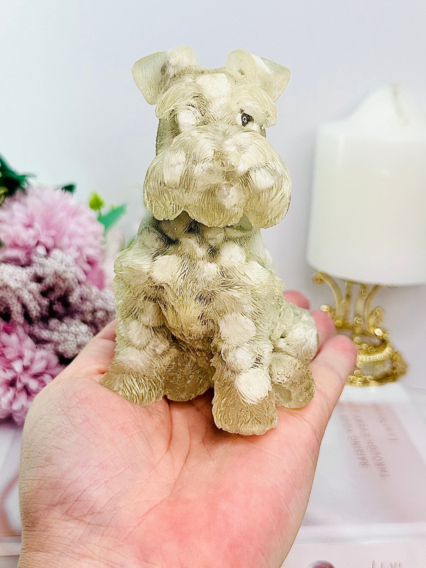 Soothe The Mind ~ Howlite Filled Resin Dog 12cm