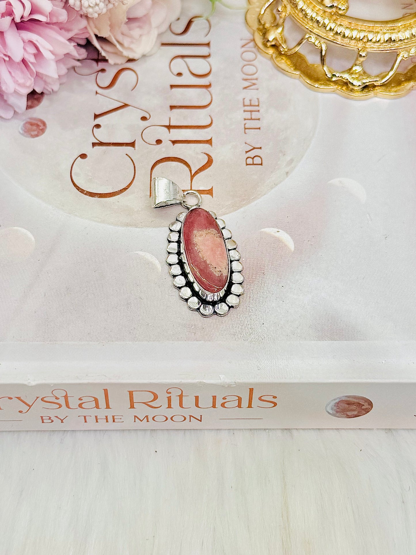 Stunning Rhodochrosite Pendant In Gift Bag