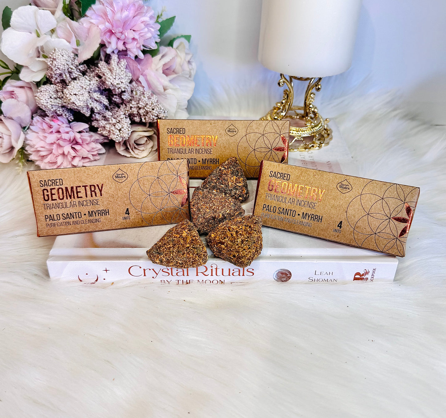 Palo Santo and Myrrh 4 Triangular Incense Sacred Geometry Gift Pack $10 each