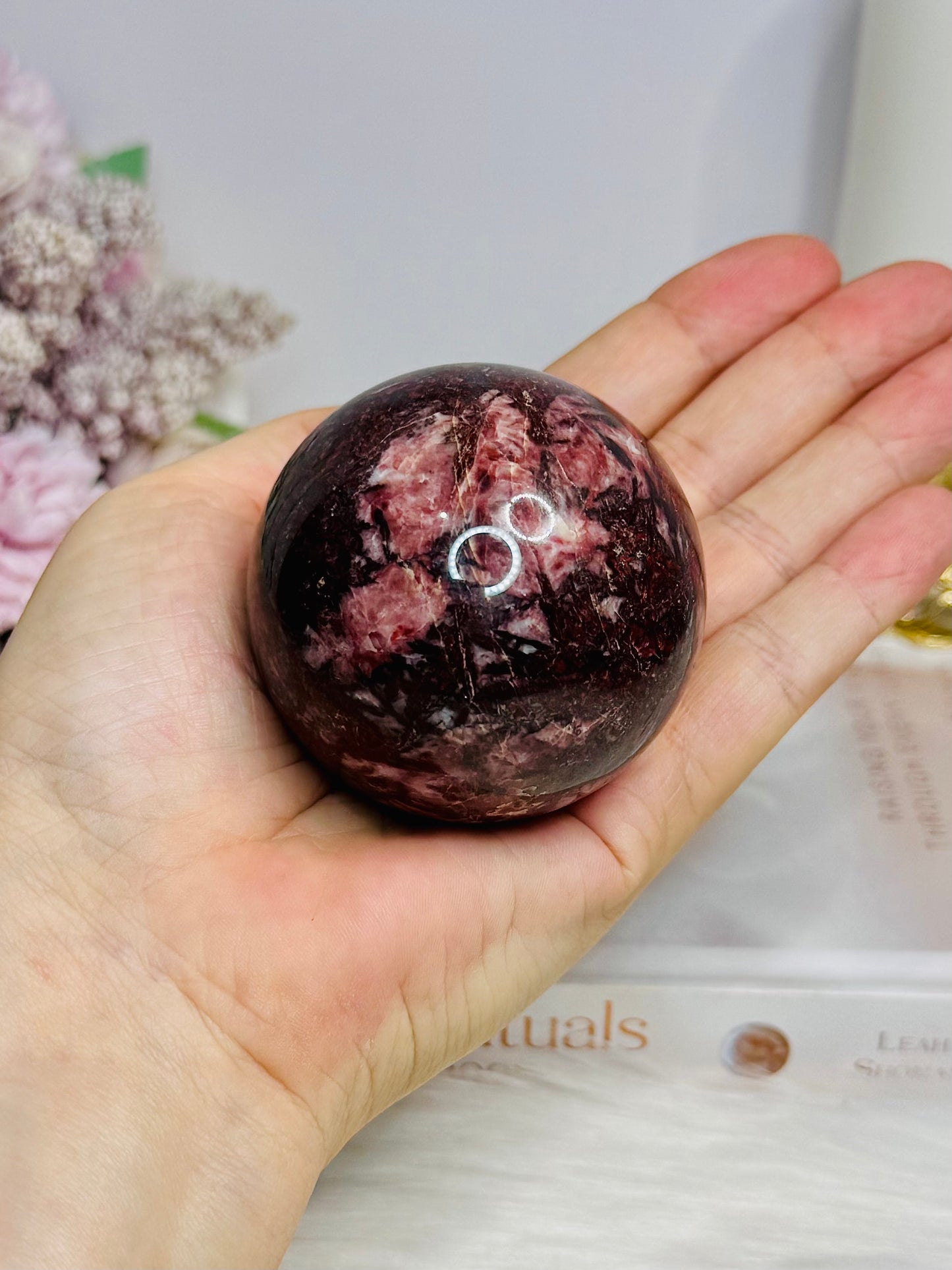 Large Red Jasper Sphere on Stand 340g