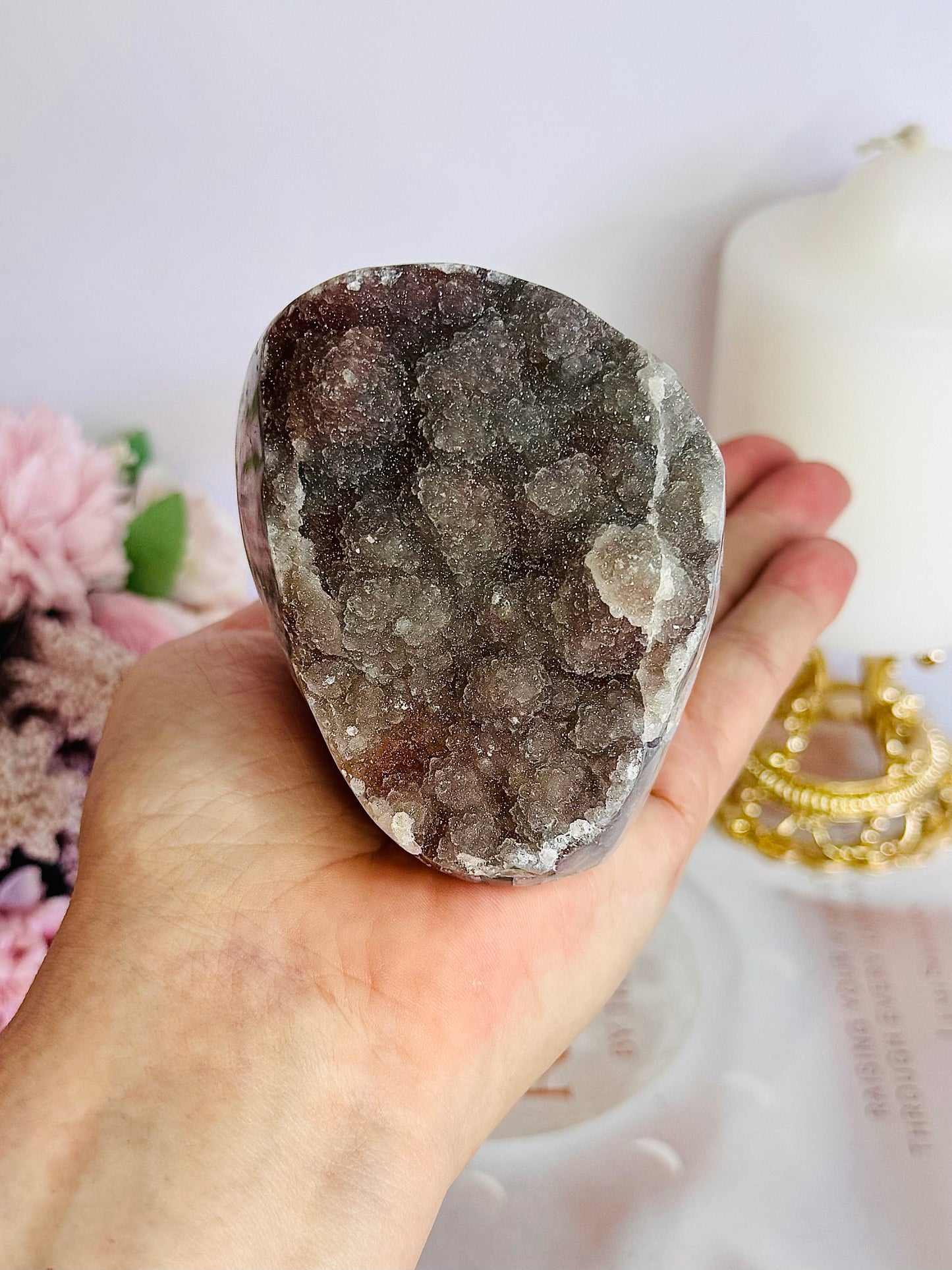 Galaxy Amethyst Base Cut Cluster From Brazil 8cm