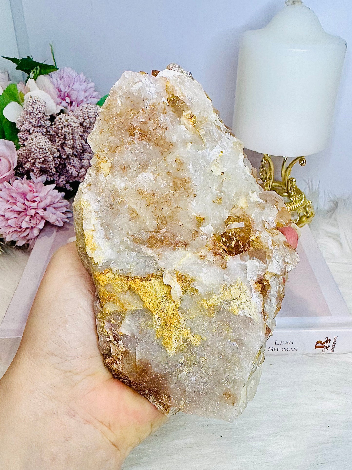 Natural Large Tangerine Quartz Specimen 634g