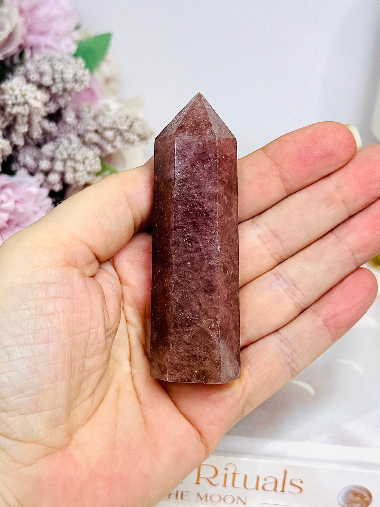 Strawberry Quartz Tower 8.5cm
