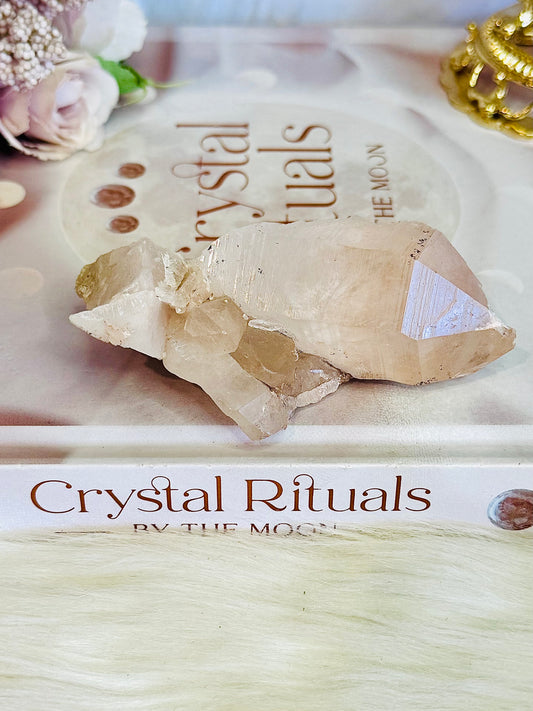 Gorgeous Pink Natural Lemurian Quartz Cluster 9cm