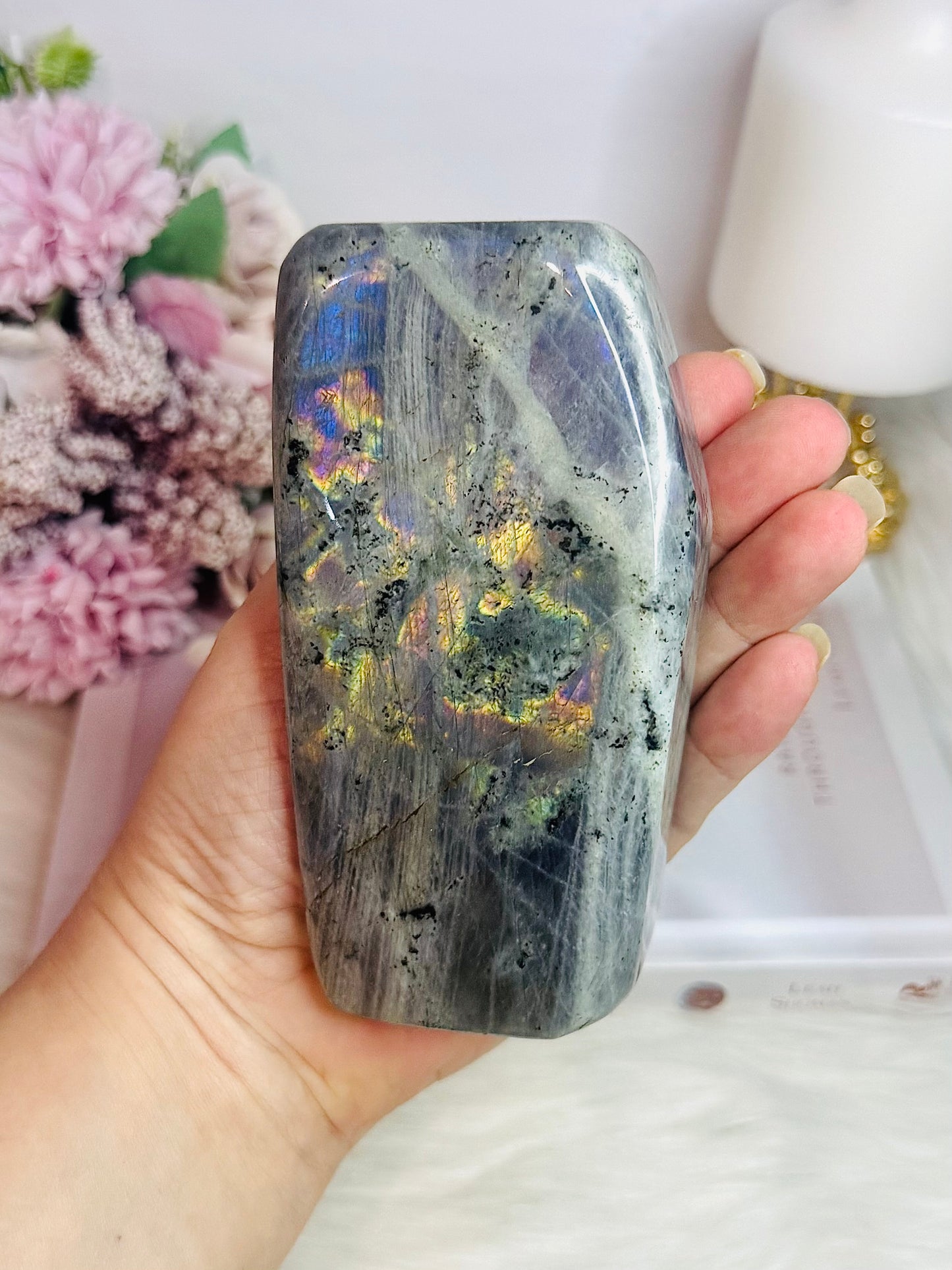 Absolutely Stunning 13cm Chunky 622gram Purple Flash Labradorite Freeform