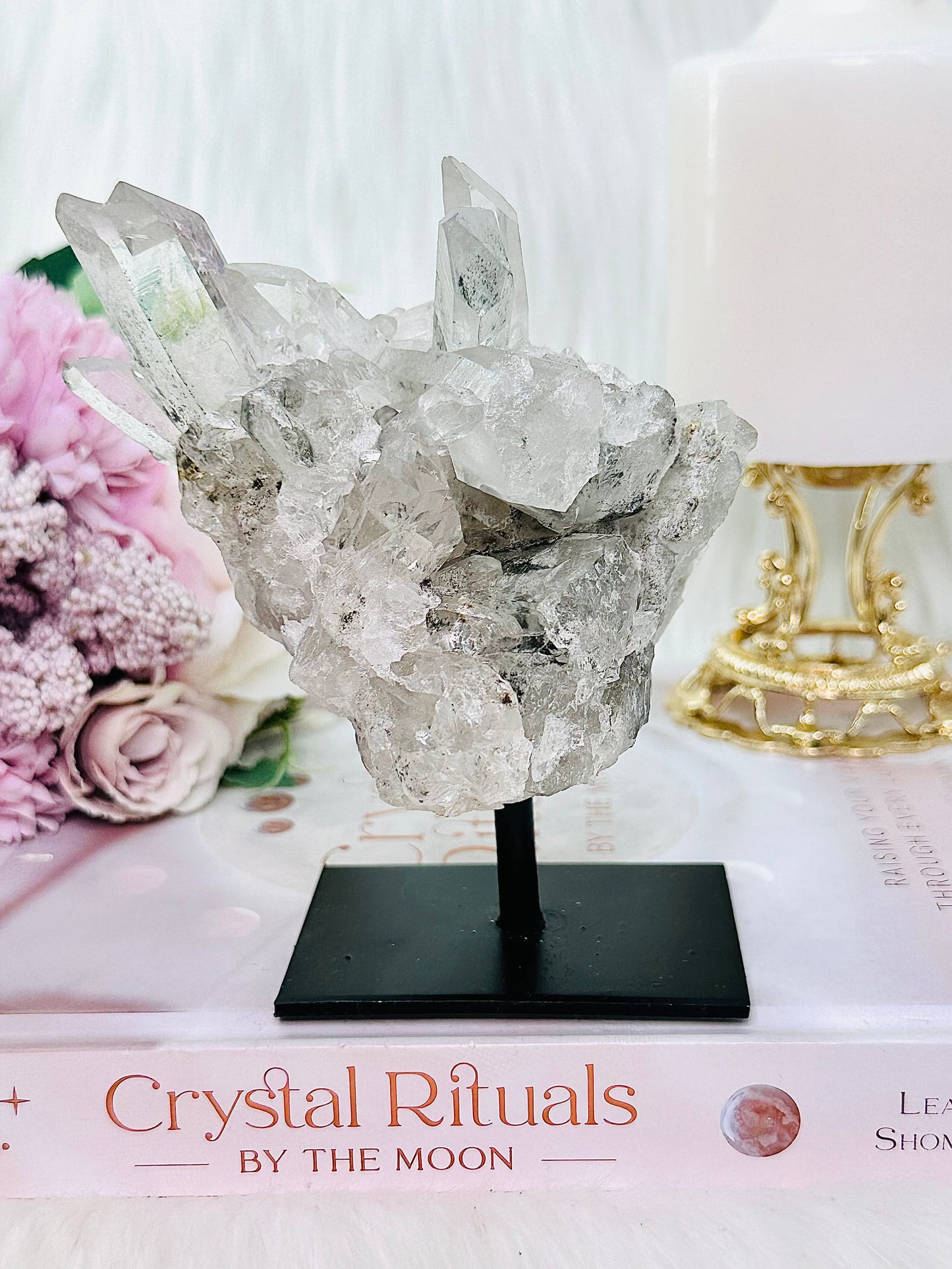 Simply Stunning Large 533gram Natural Clear Quartz Cluster with Phantom Inclusions From Brazil