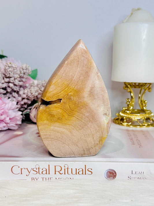 Druzy Pink Amethyst Carved Flame | Teardrop 12cm 362g