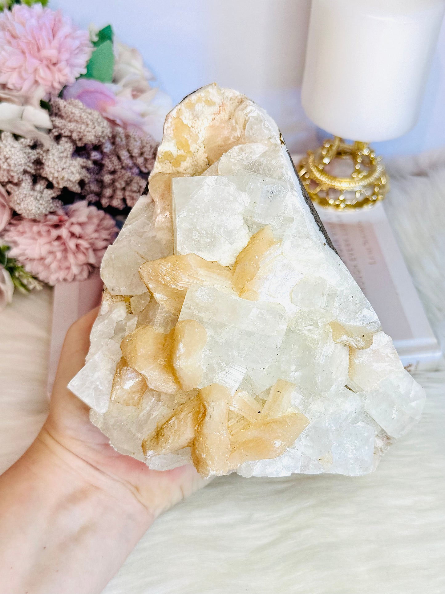 Huge Natural Apophyllite with Stilbite Cluster Specimen 1.67KG