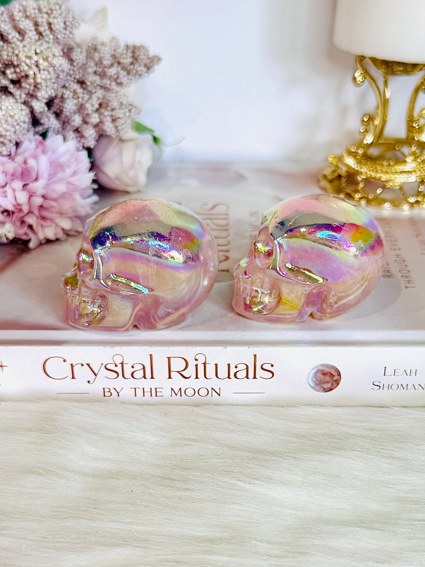 Angel Aura Rose Quartz Carved Skulls $35 each
