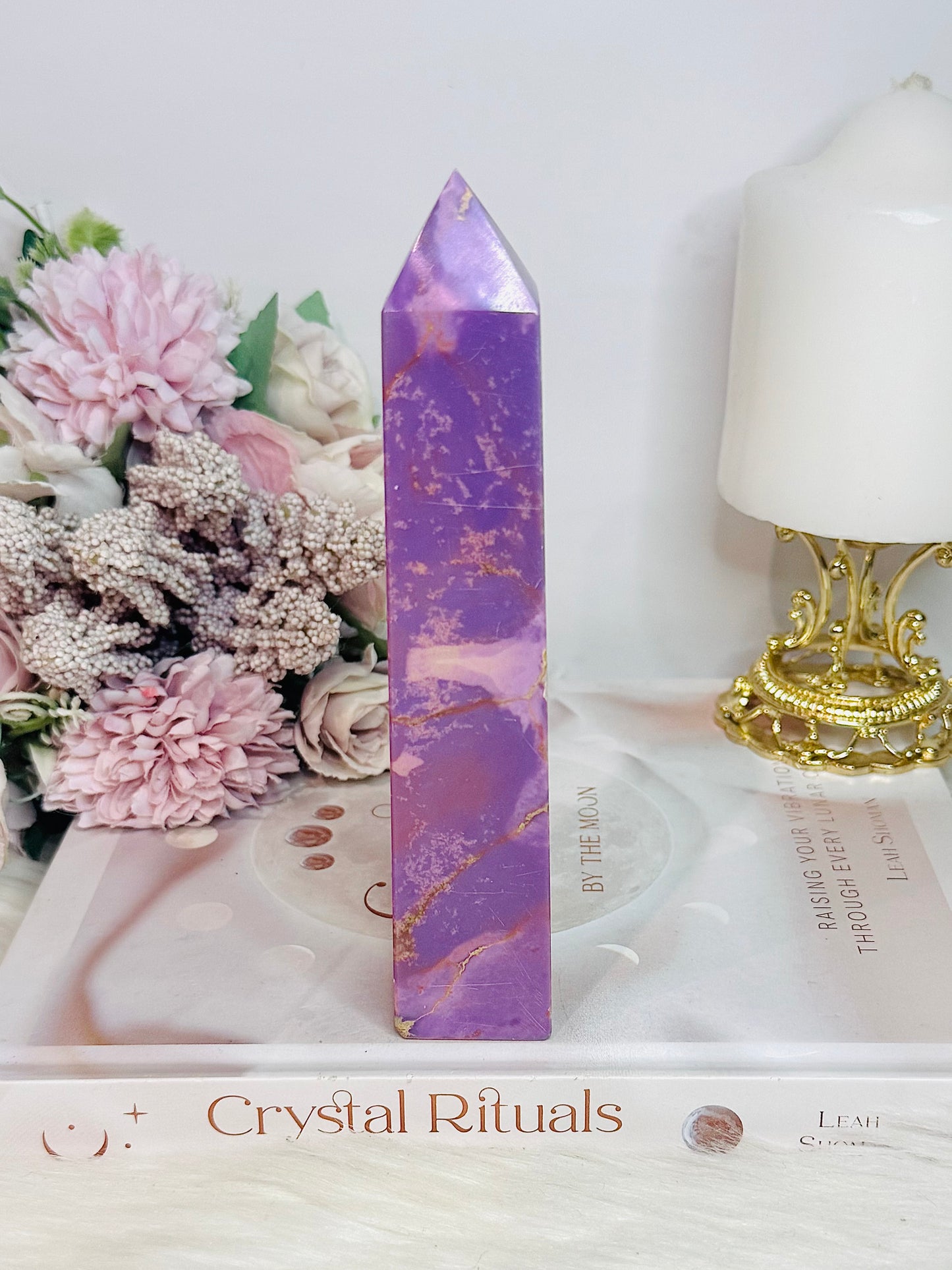 High Grade Rare Natural Phosphosiderite Carved Tower From USA 16cm