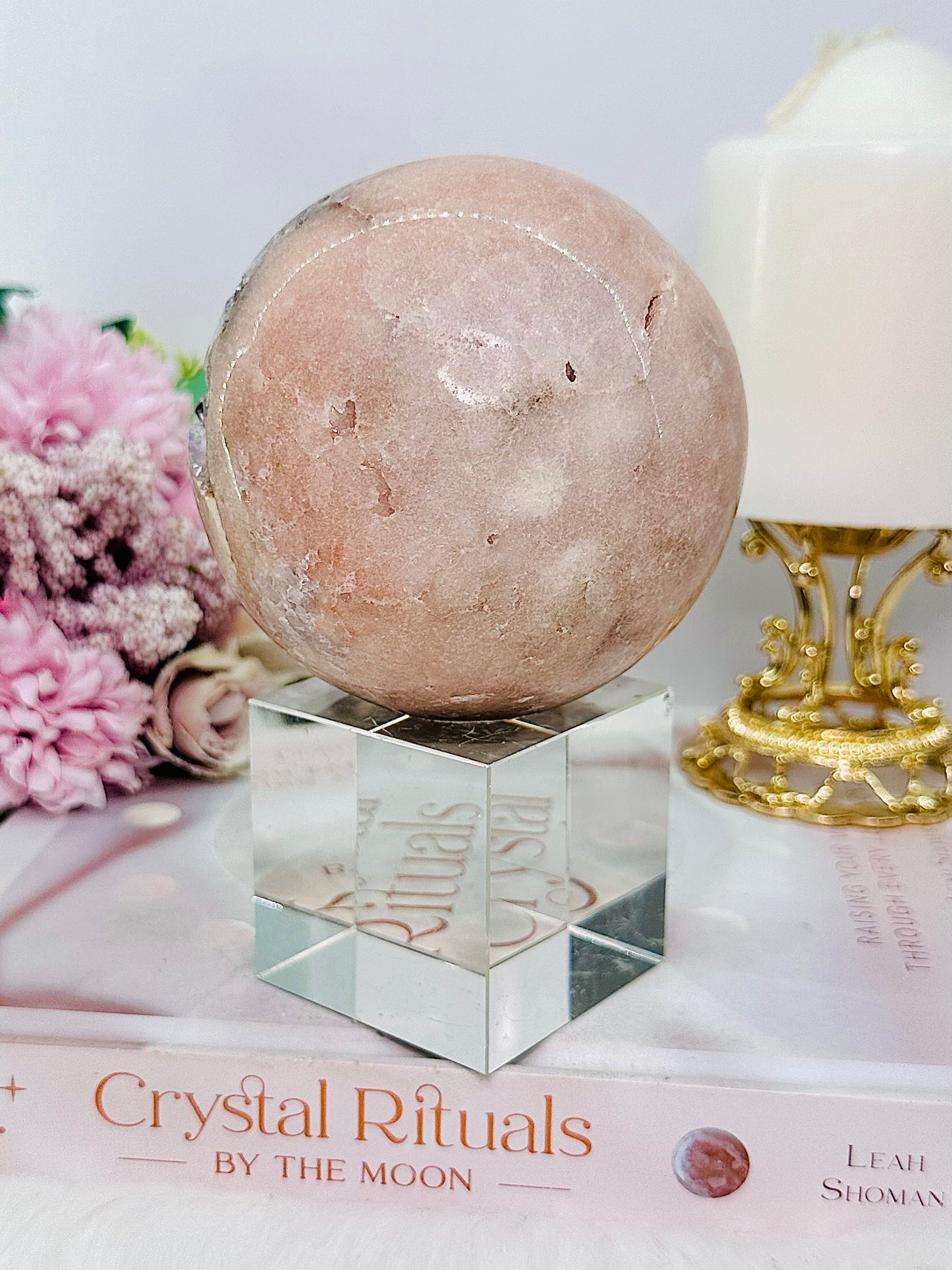 Classy & Absolutely Stunning Large 806gram 9cm Druzy Pink Amethyst Sphere on Silver Stand (glass stand in pic is display only) From Brazil ~ A True Masterpiece
