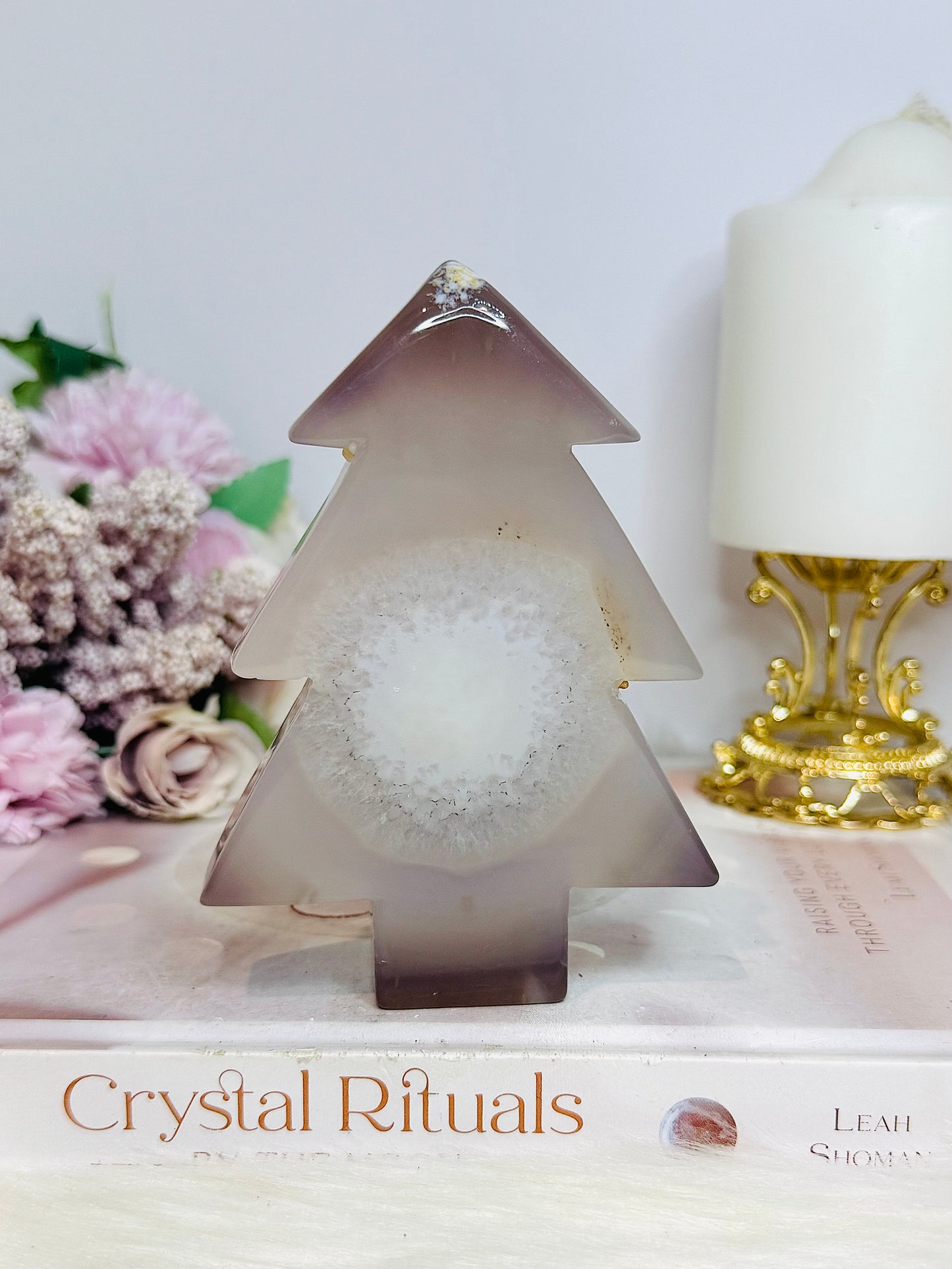 High Grade Sugar Druzy Agate Chunky Christmas Tree 12cm