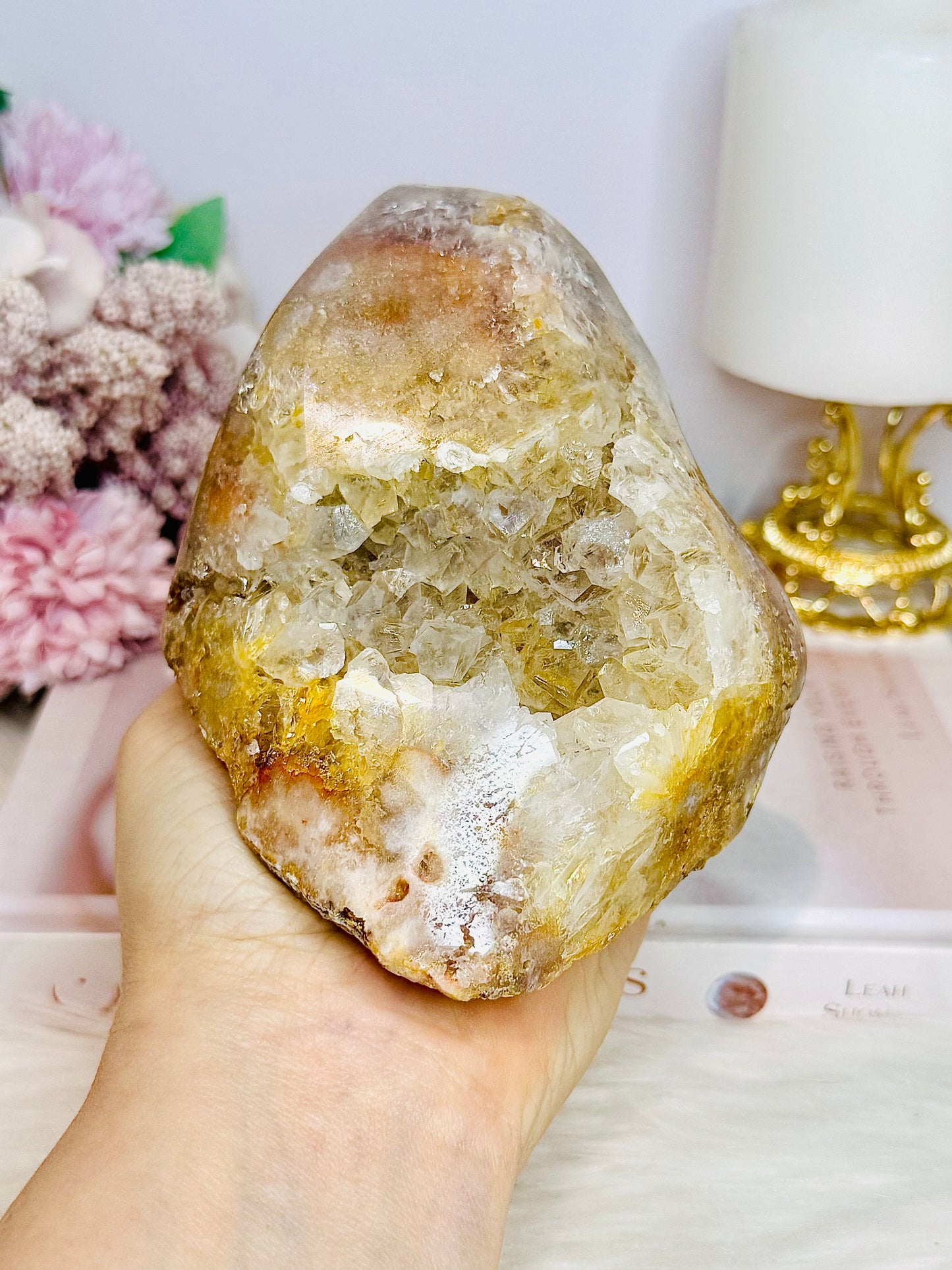 Large Natural 13cm 691 Pink Amethyst Druzy Freeform