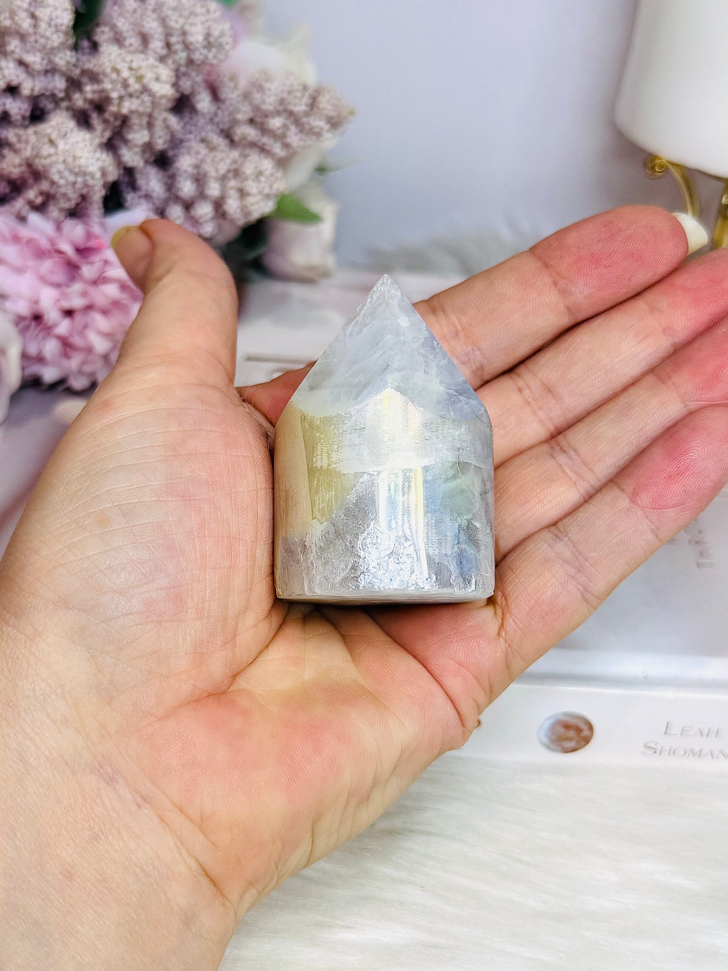 Angel Aura Druzy Cylinder Tower 6cm